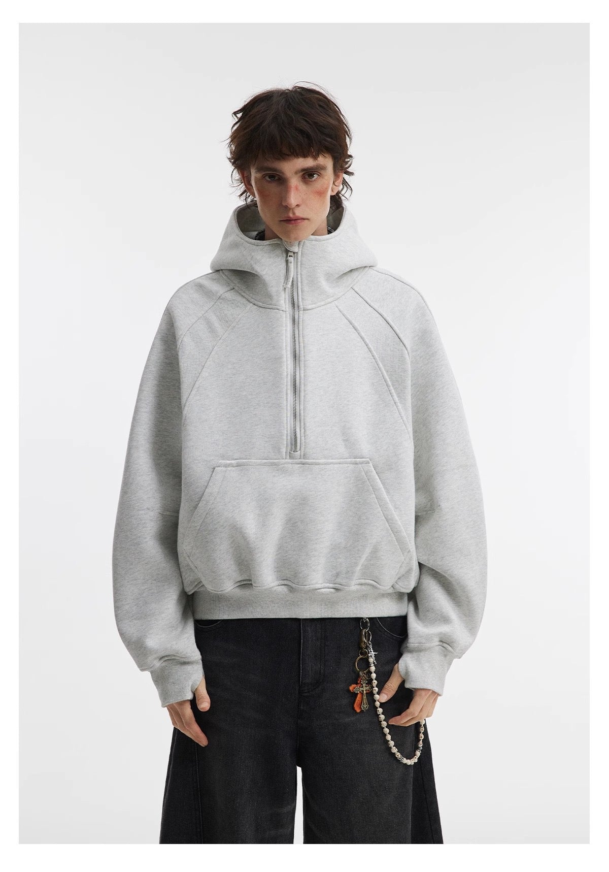 Omirad Essential Half-Zip Cropped Hoodie