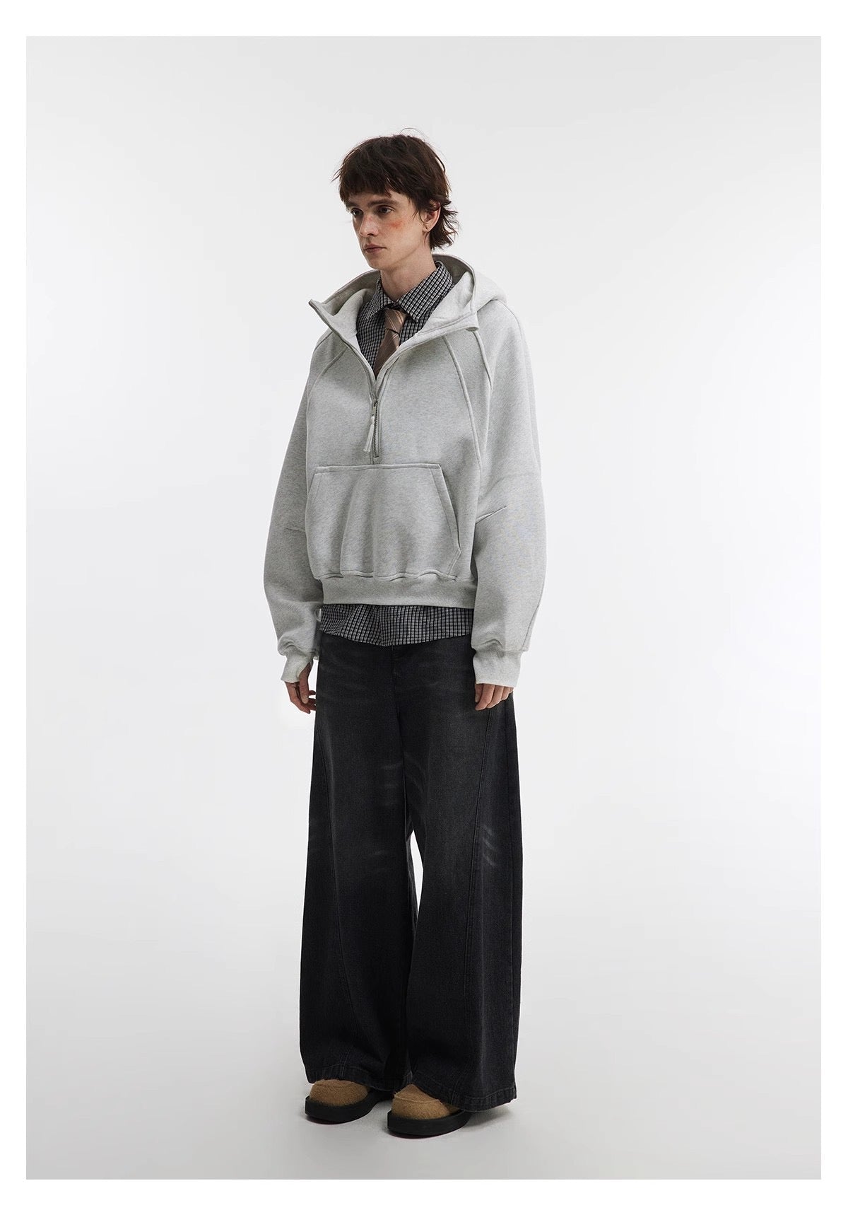 Omirad Essential Half-Zip Cropped Hoodie