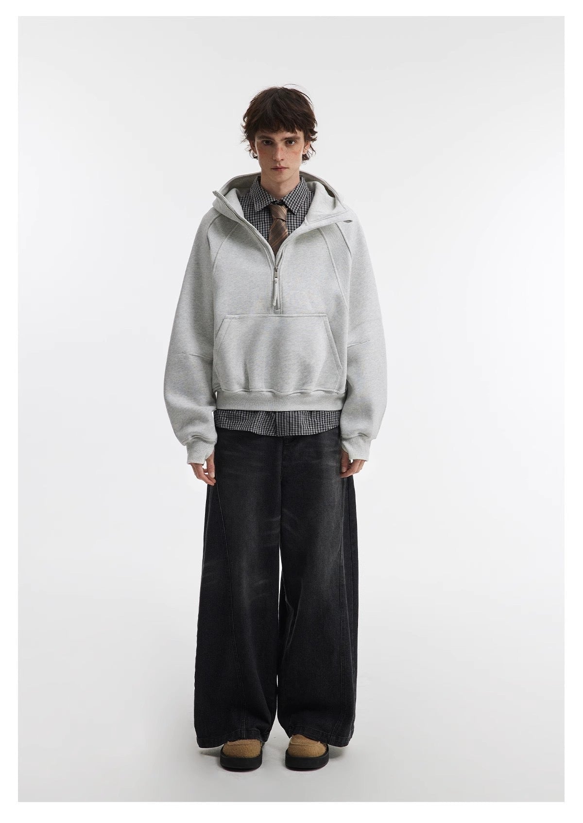 Omirad Essential Half-Zip Cropped Hoodie