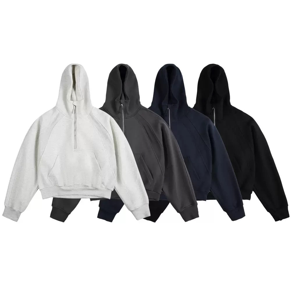 Omirad Essential Half-Zip Cropped Hoodie