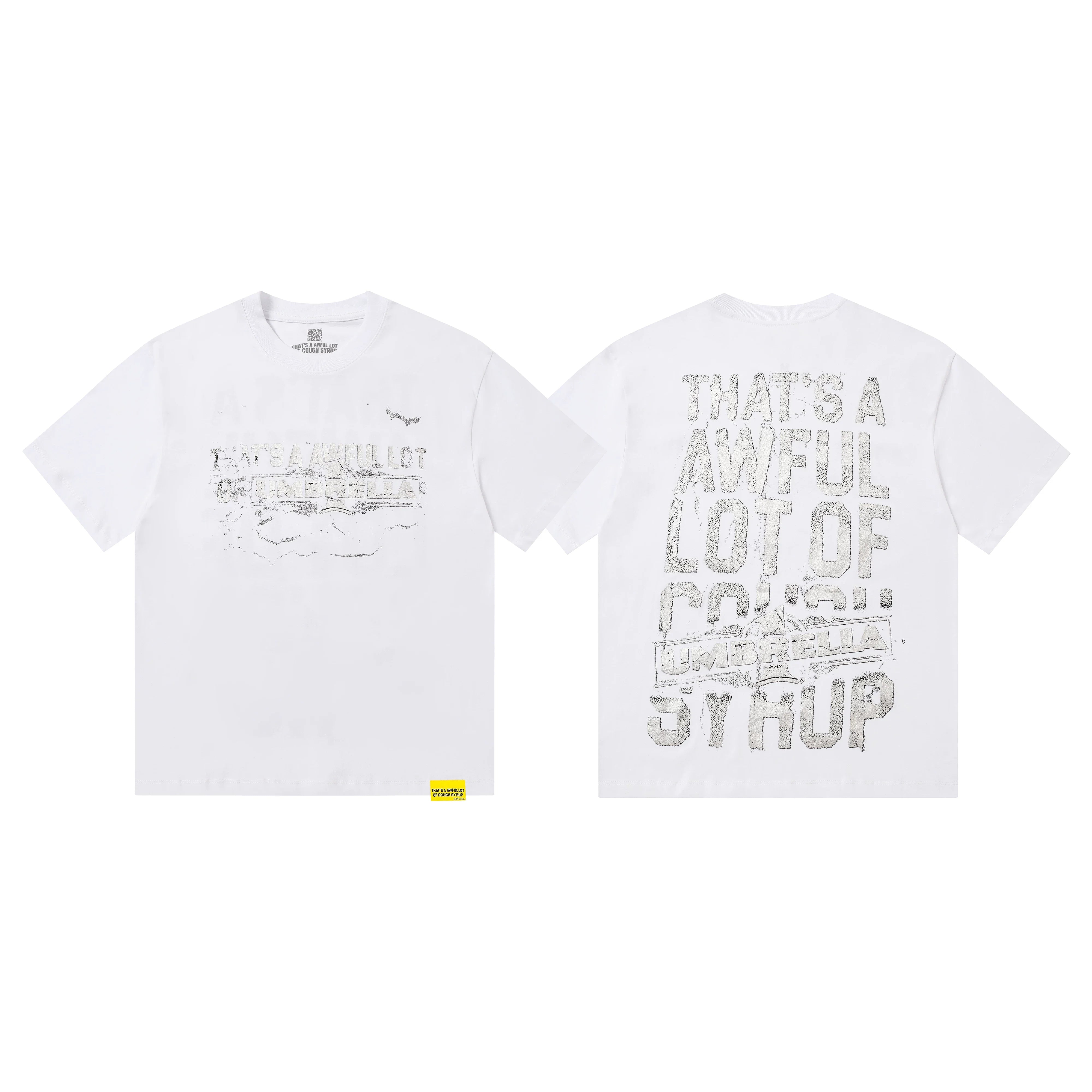 That's A Awful Lot Of Cough Syrup Umbrella Graphic T-Shirt - White