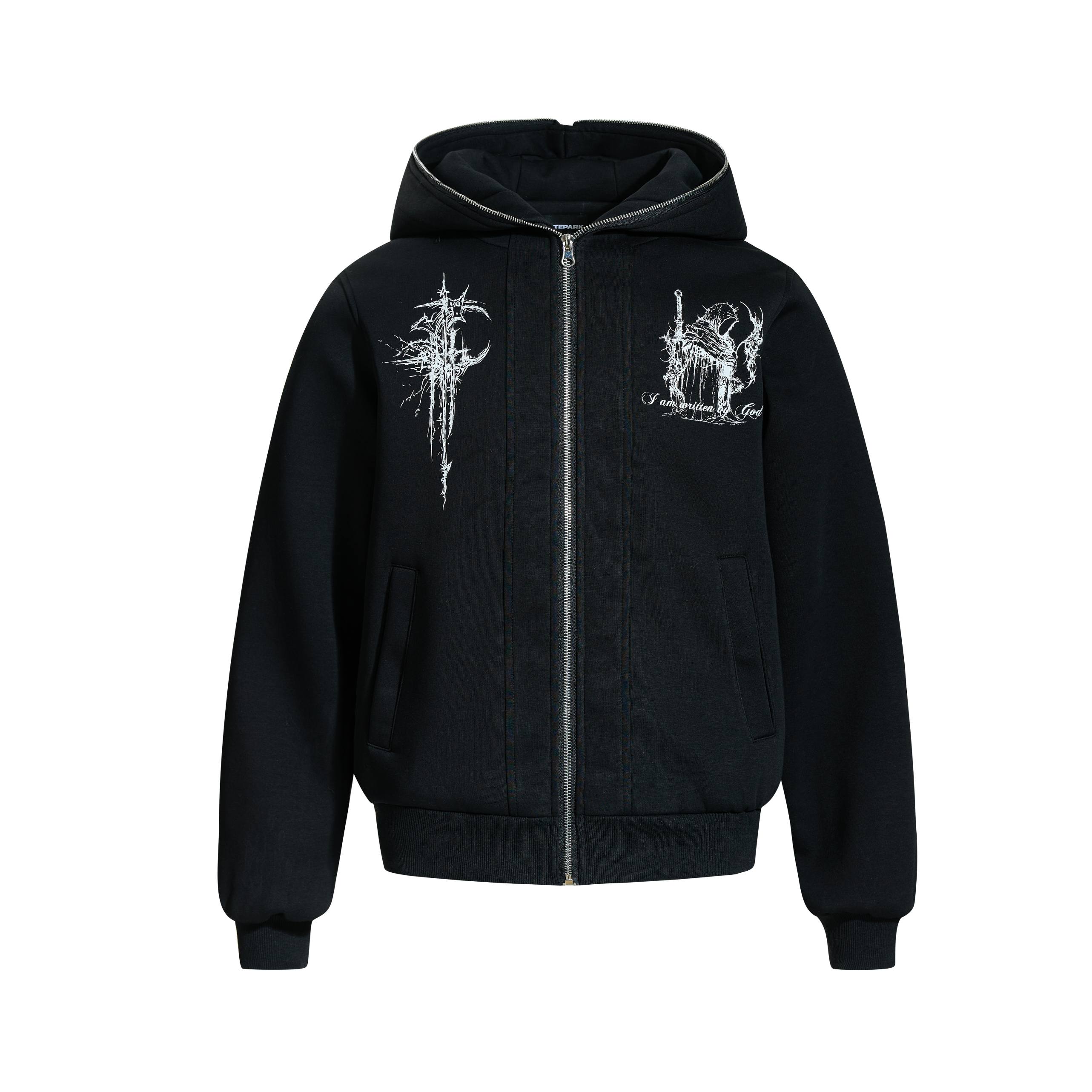 Omirad Gothic Line Art Zip Hoodie
