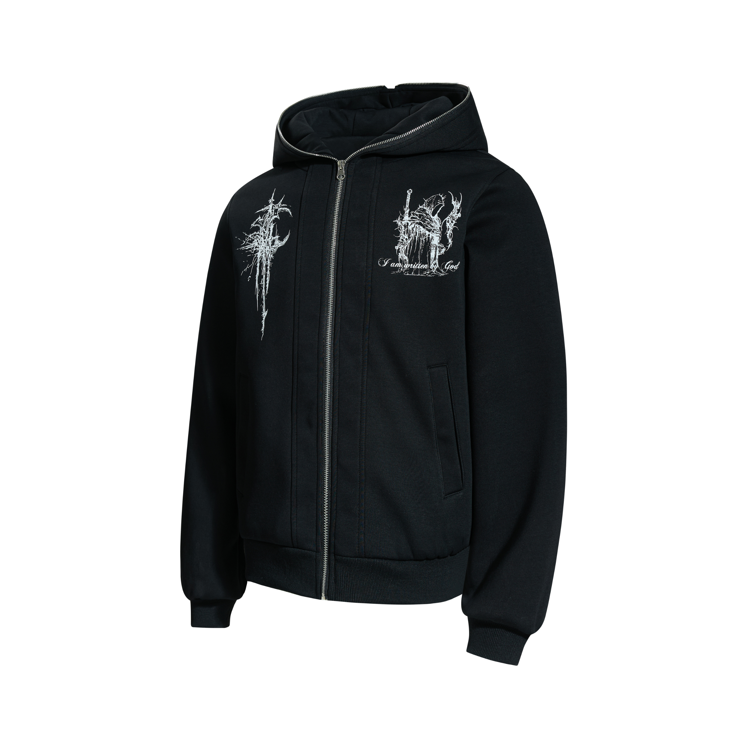 Omirad Gothic Line Art Zip Hoodie