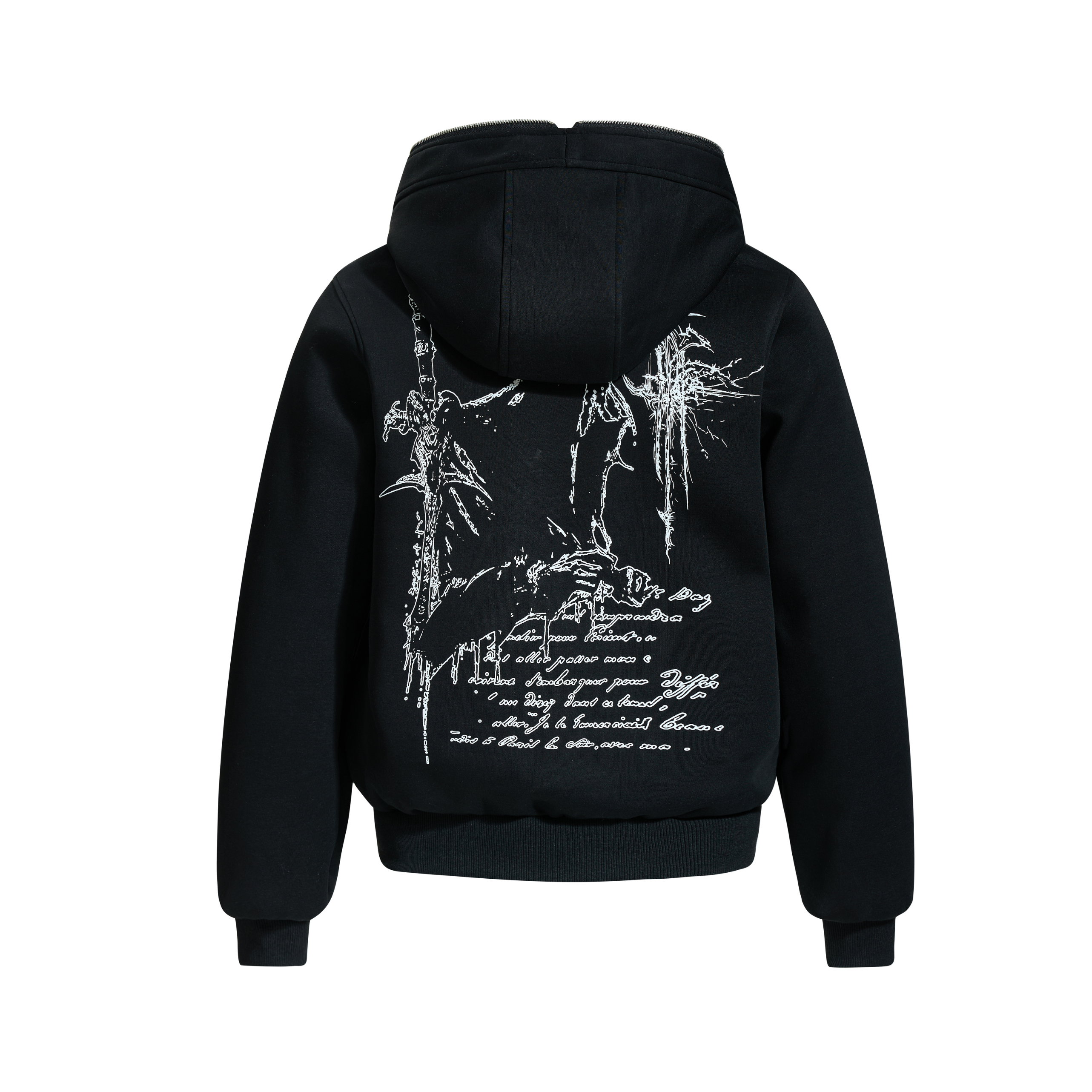 Omirad Gothic Line Art Zip Hoodie