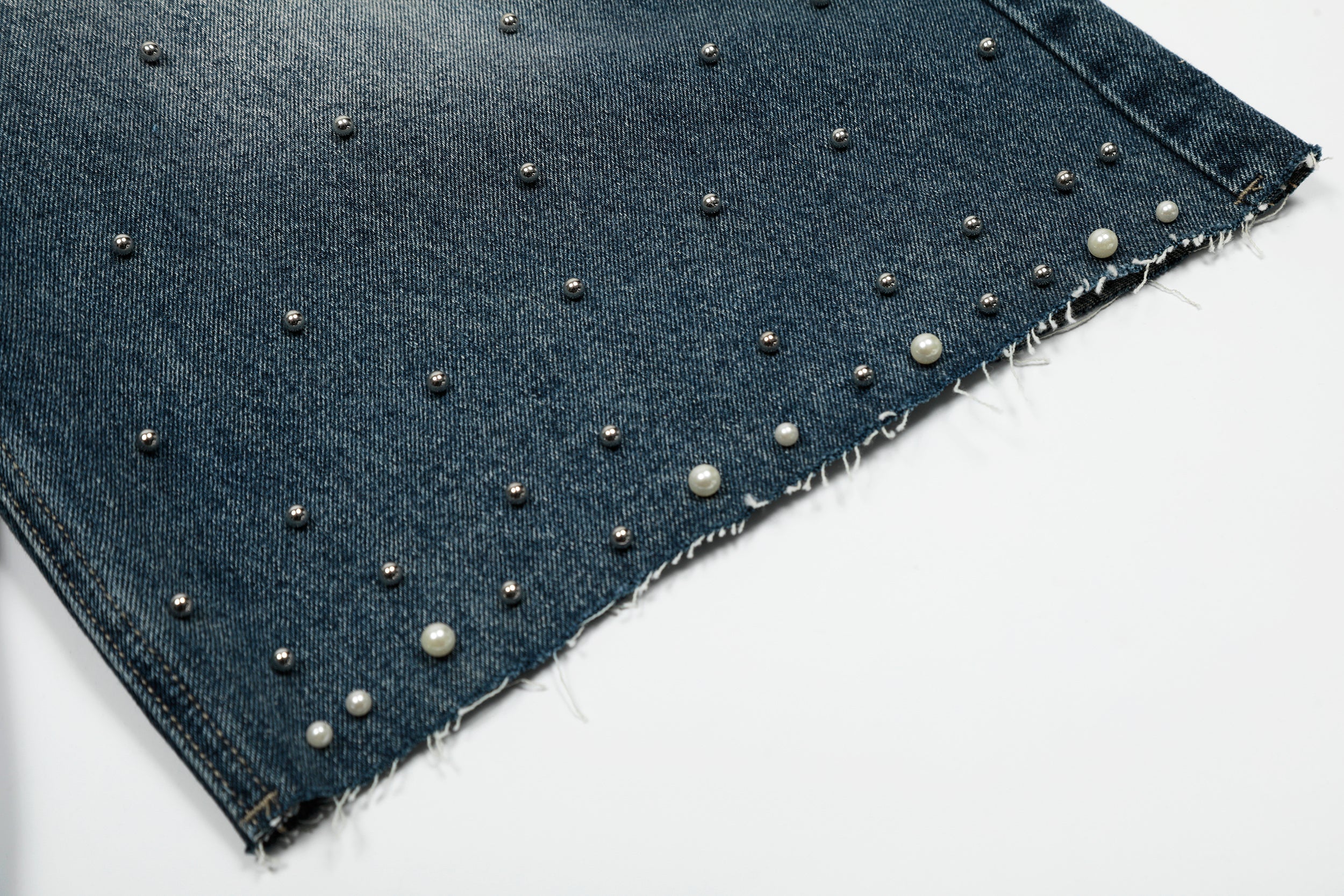 Omirad Studded Denim Shorts