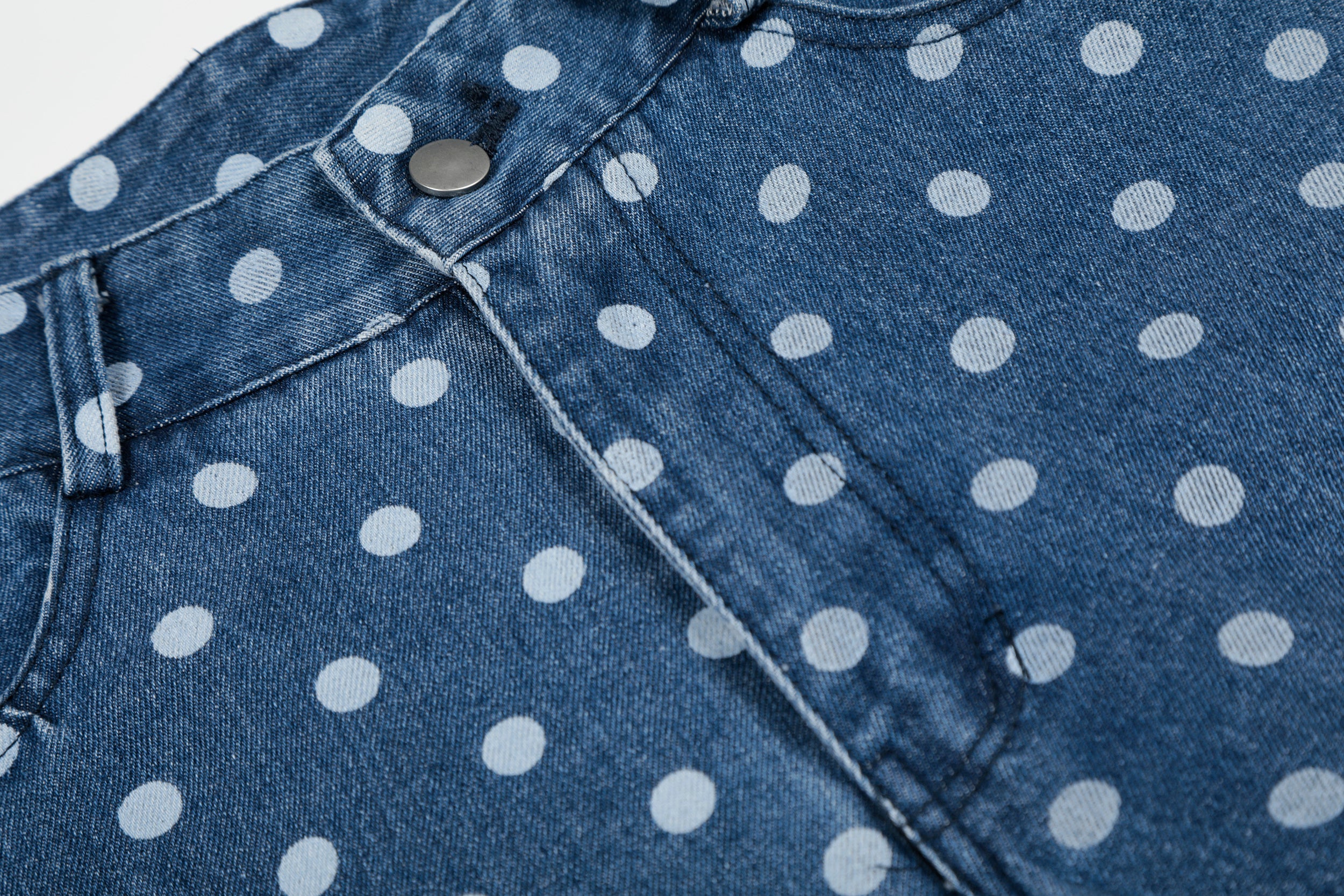 Omirad Polka Dot Washed Denim Jeans
