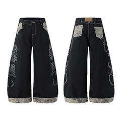 Omirad Camo Trim Wide-Leg Jeans