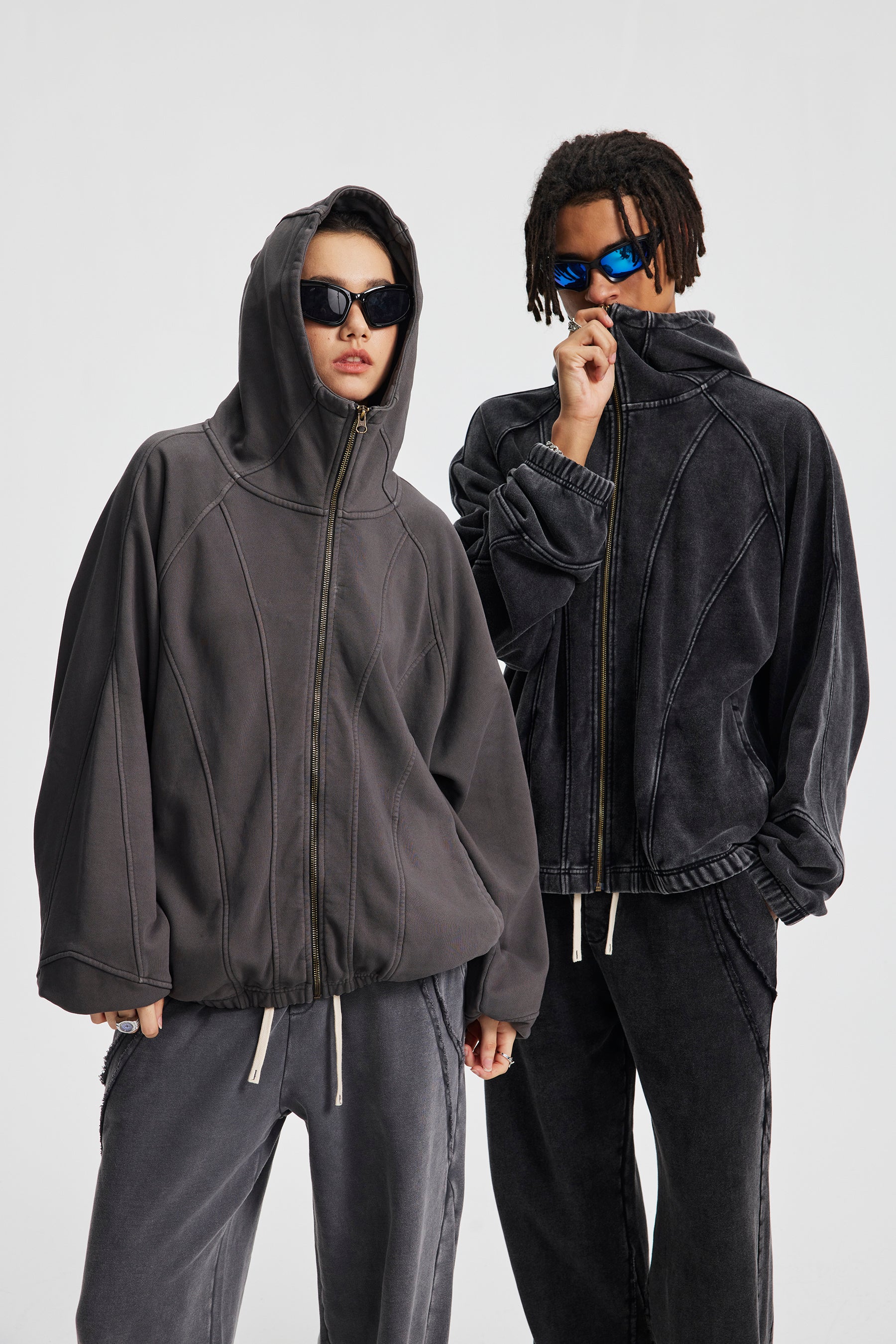 Omirad Curved-Seam Full-Zip Hoodie