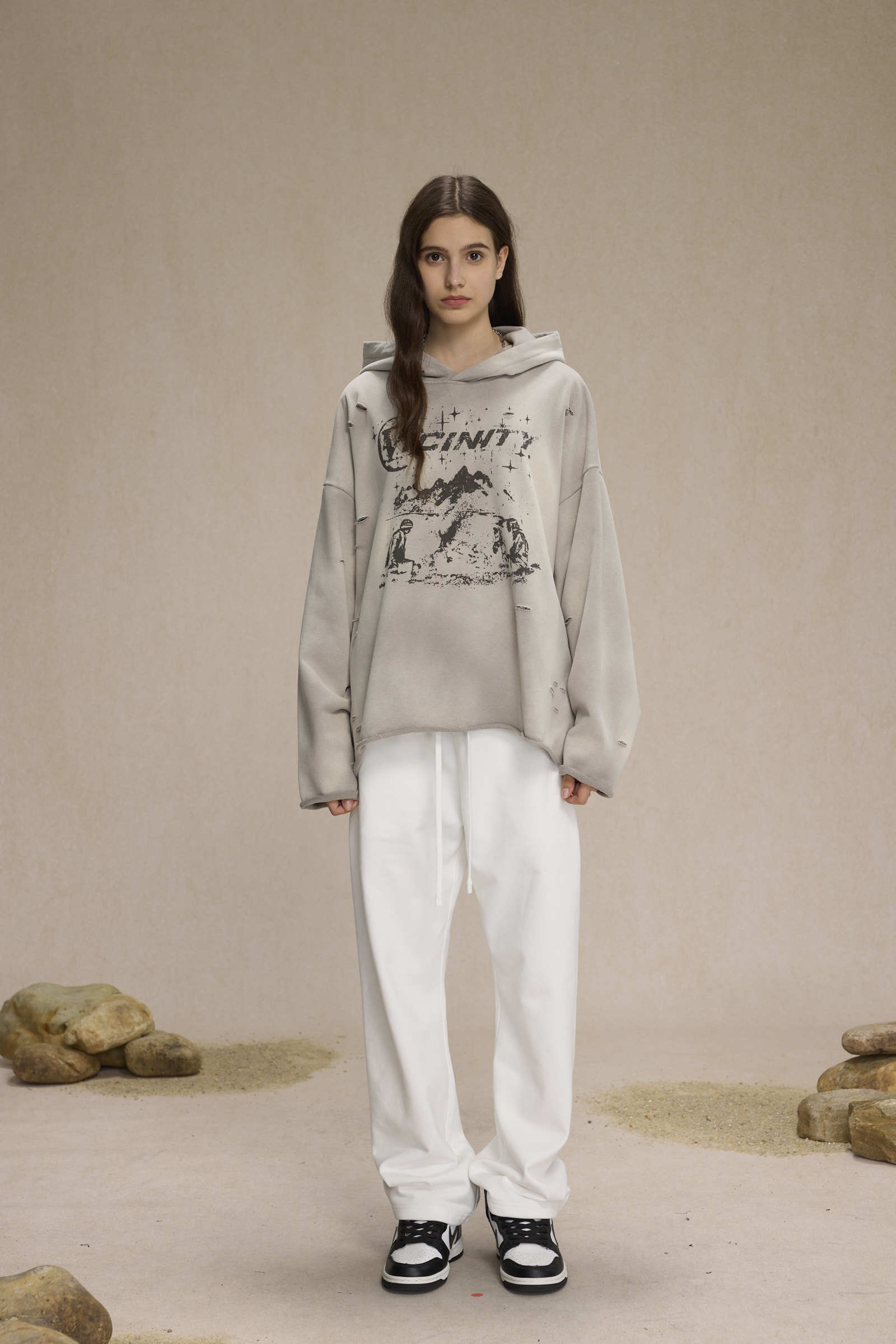 Omirad Graphic Distressed Hoodie