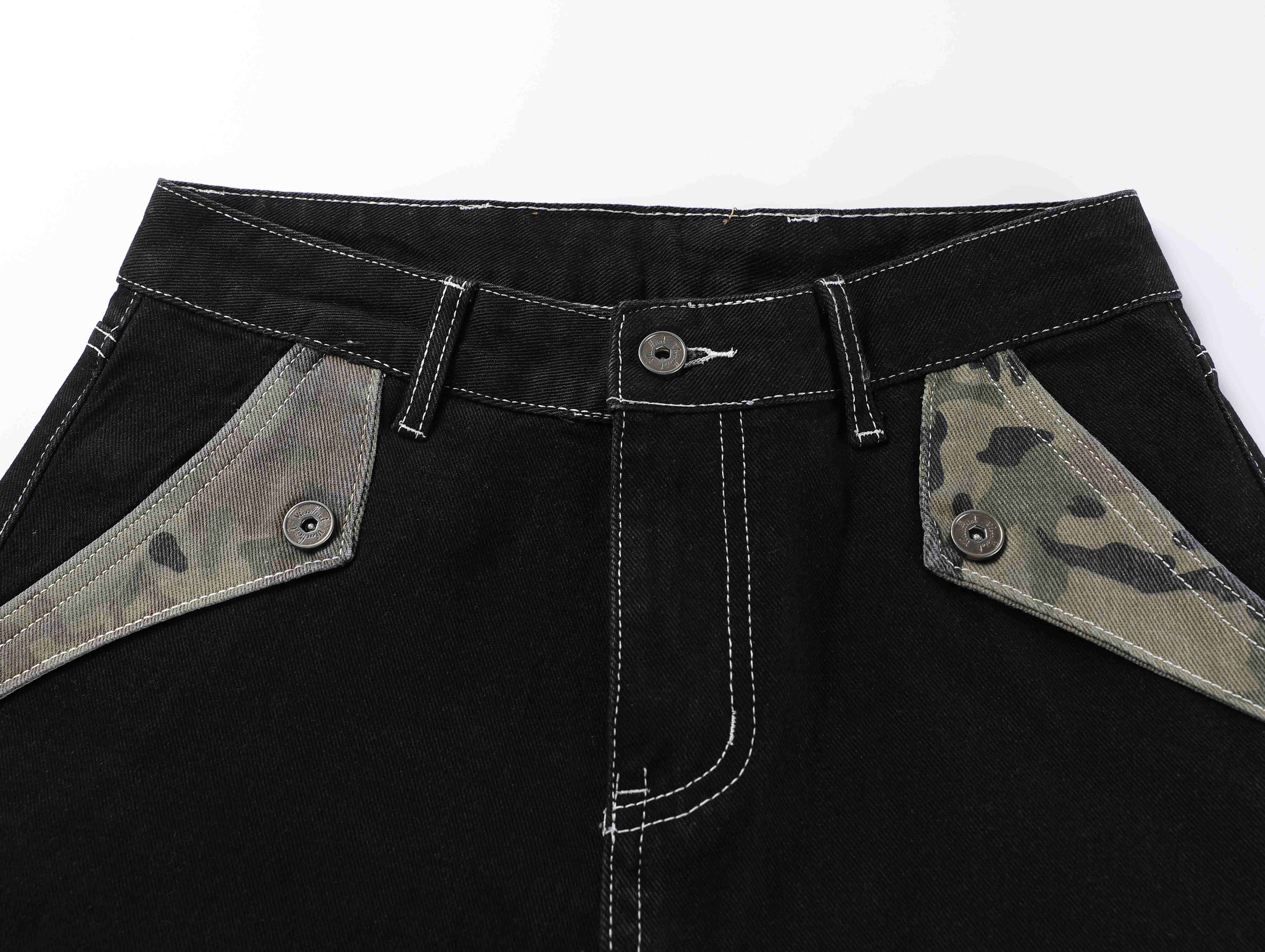 Omirad Camo Trim Wide-Leg Jeans