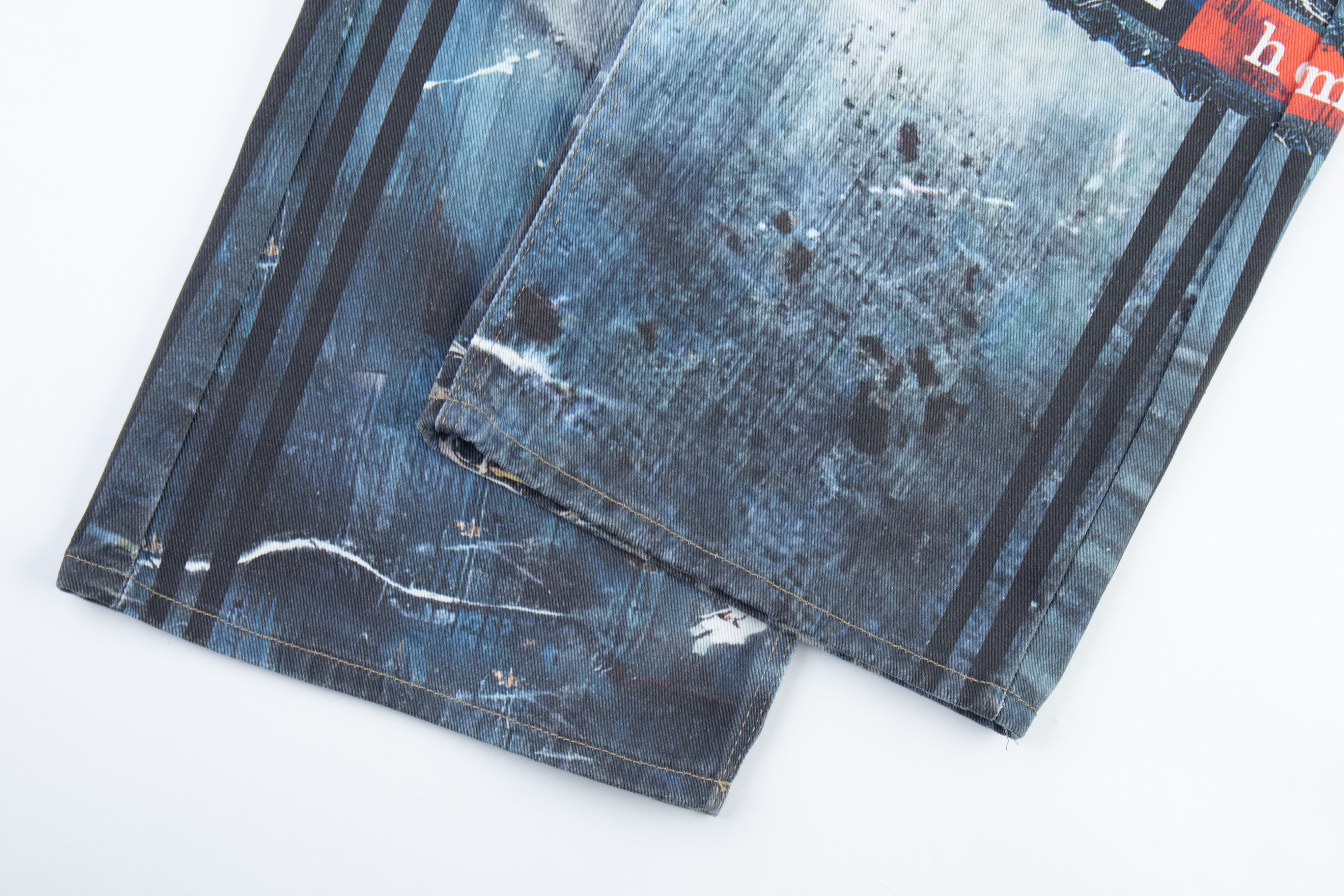 Omirad Layered Waist Graphic Denim Pants