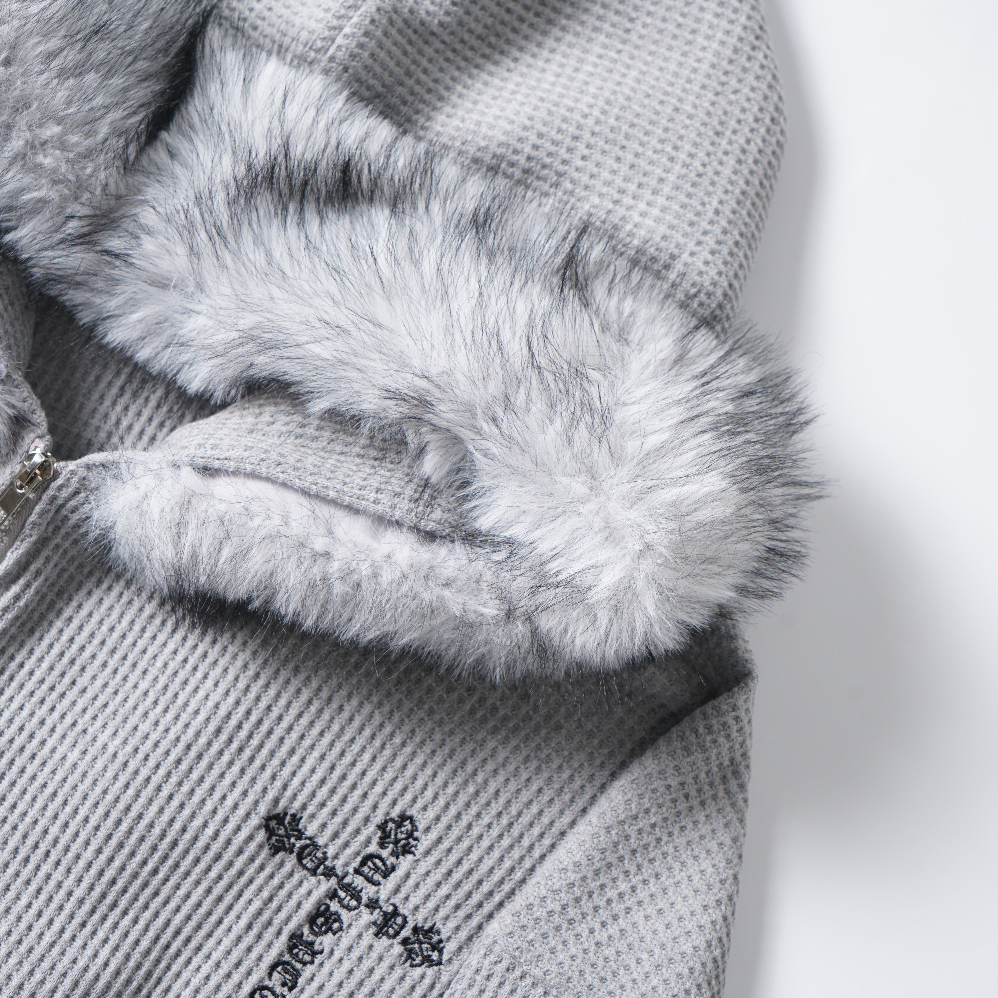 Omirad Faux Fur Trim Zip-Up Hoodie