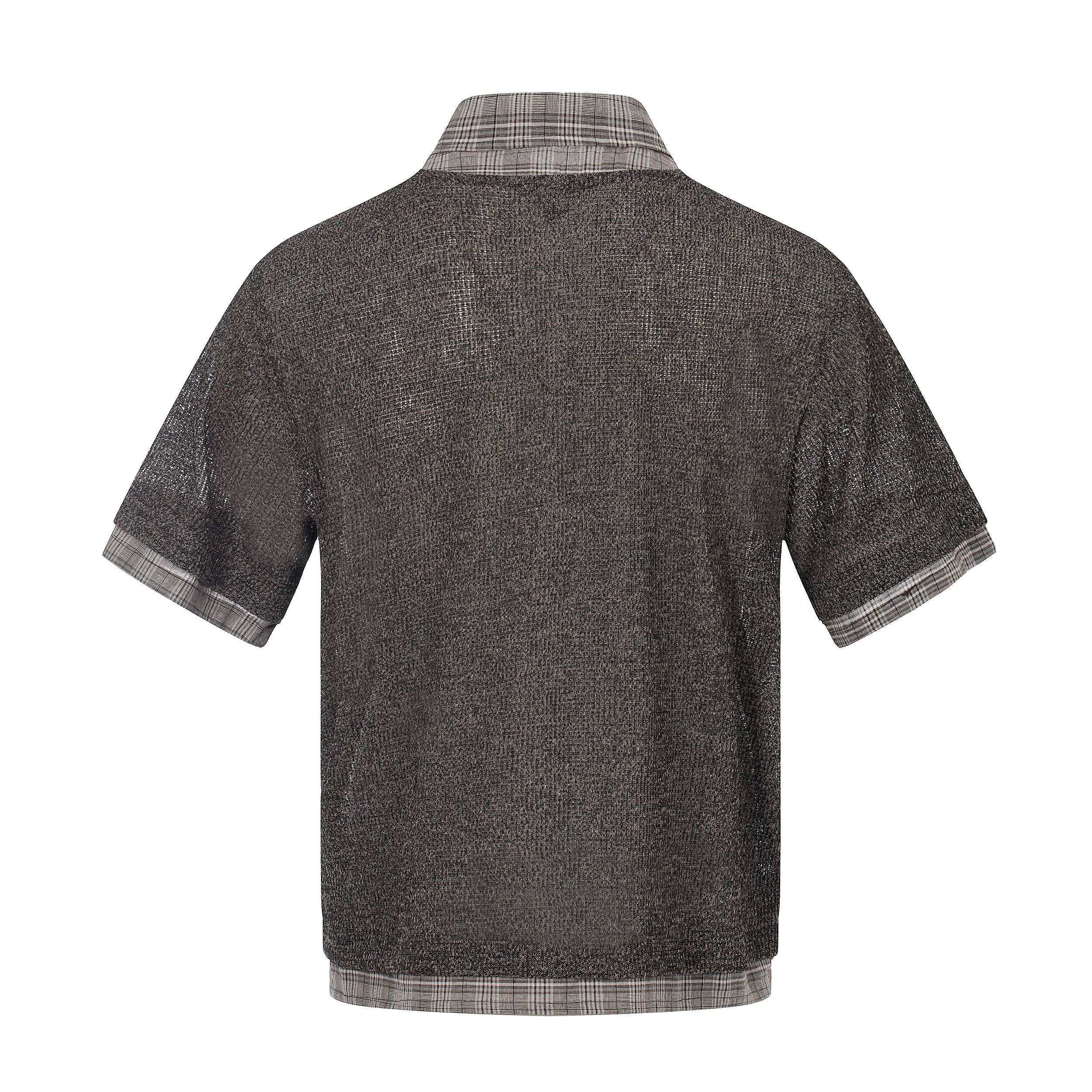 Omirad “Layered Knit Check Shirt”