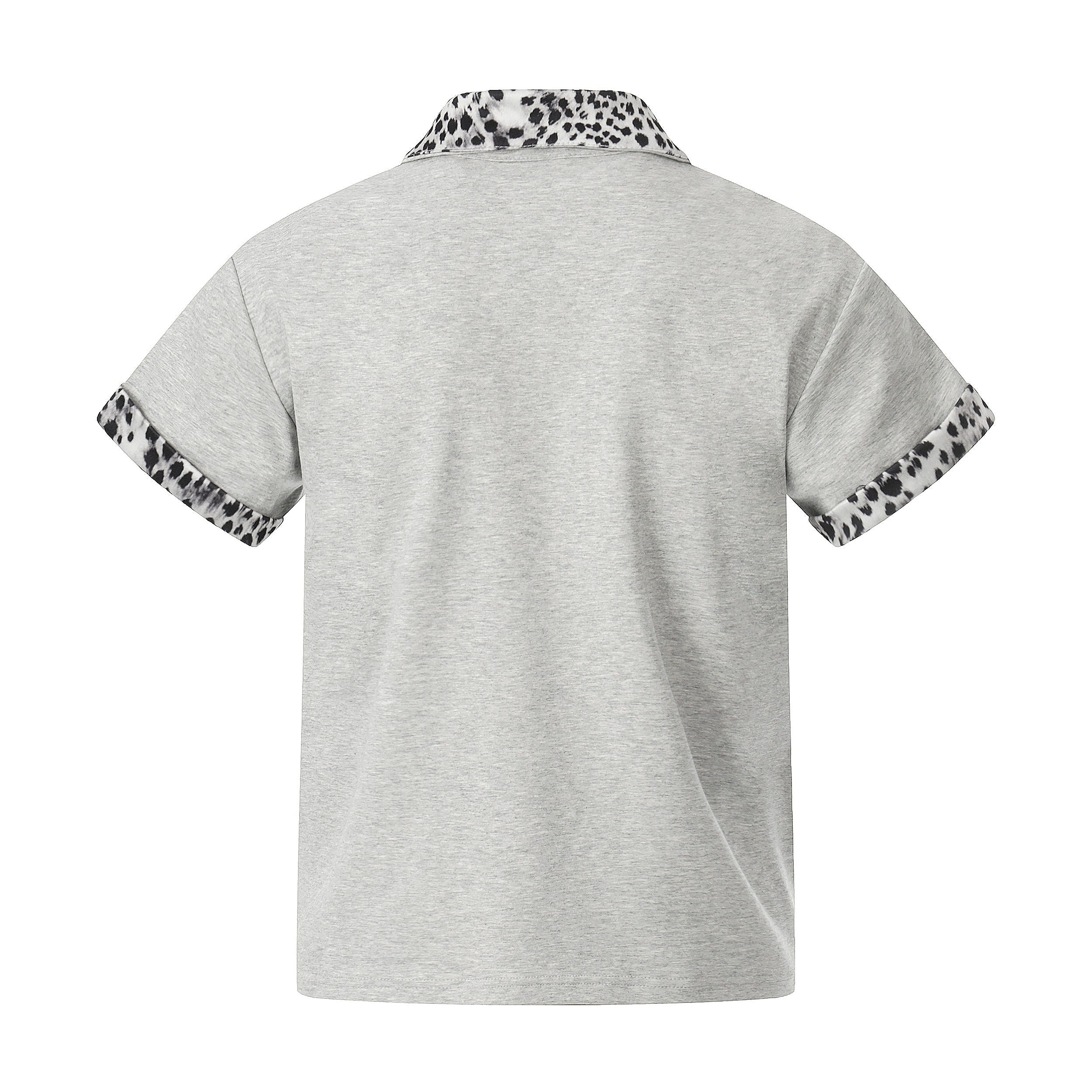 Omirad “Leopard Trim Zip Polo”