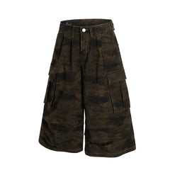Omirad Wide-Leg Camo Cargo Shorts