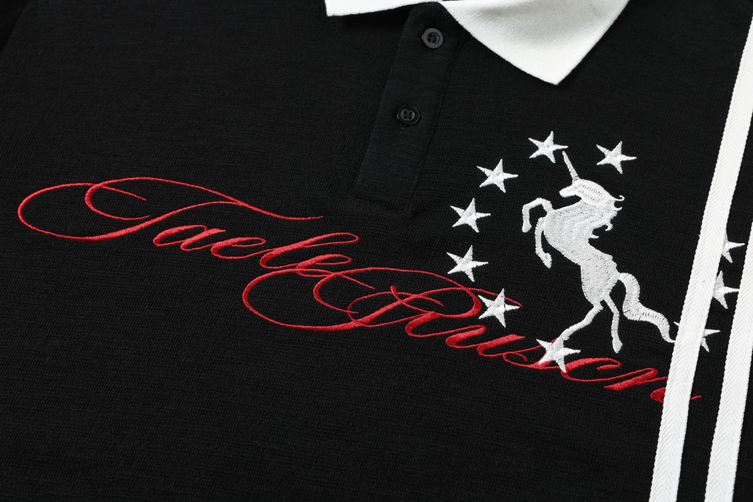 Omirad “Script Stripe Polo Tee”