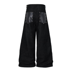 Omirad Panel-Detail Wide Leg Denim Pants
