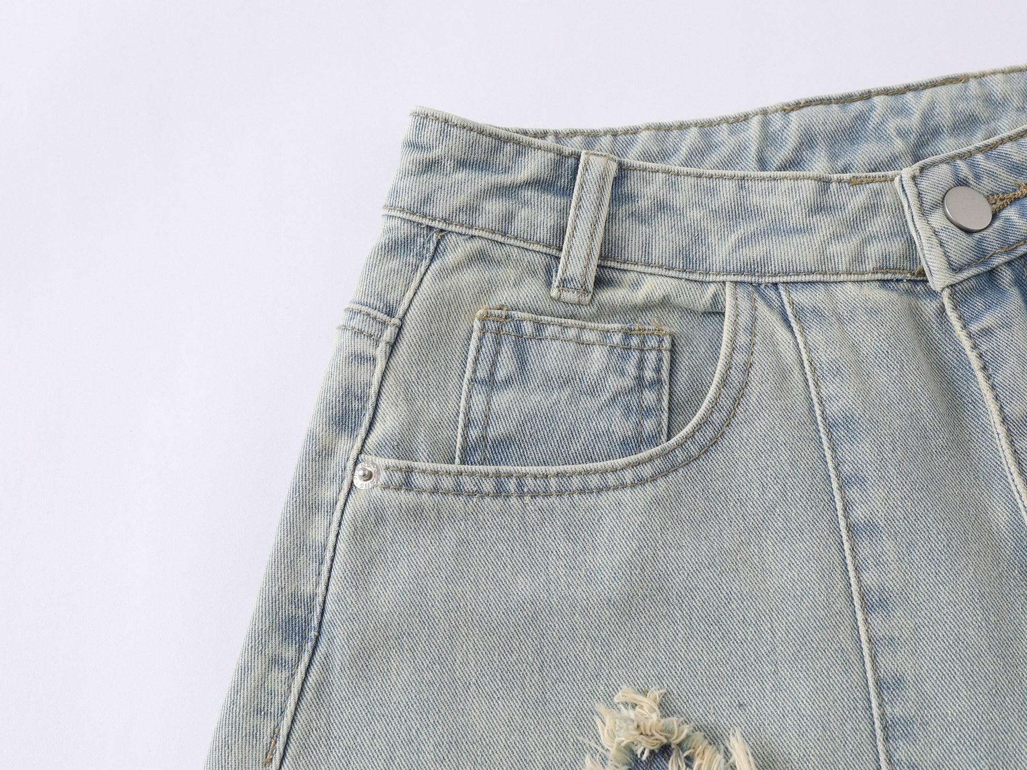 Omirad “Star Distressed Wide-Leg Jeans”