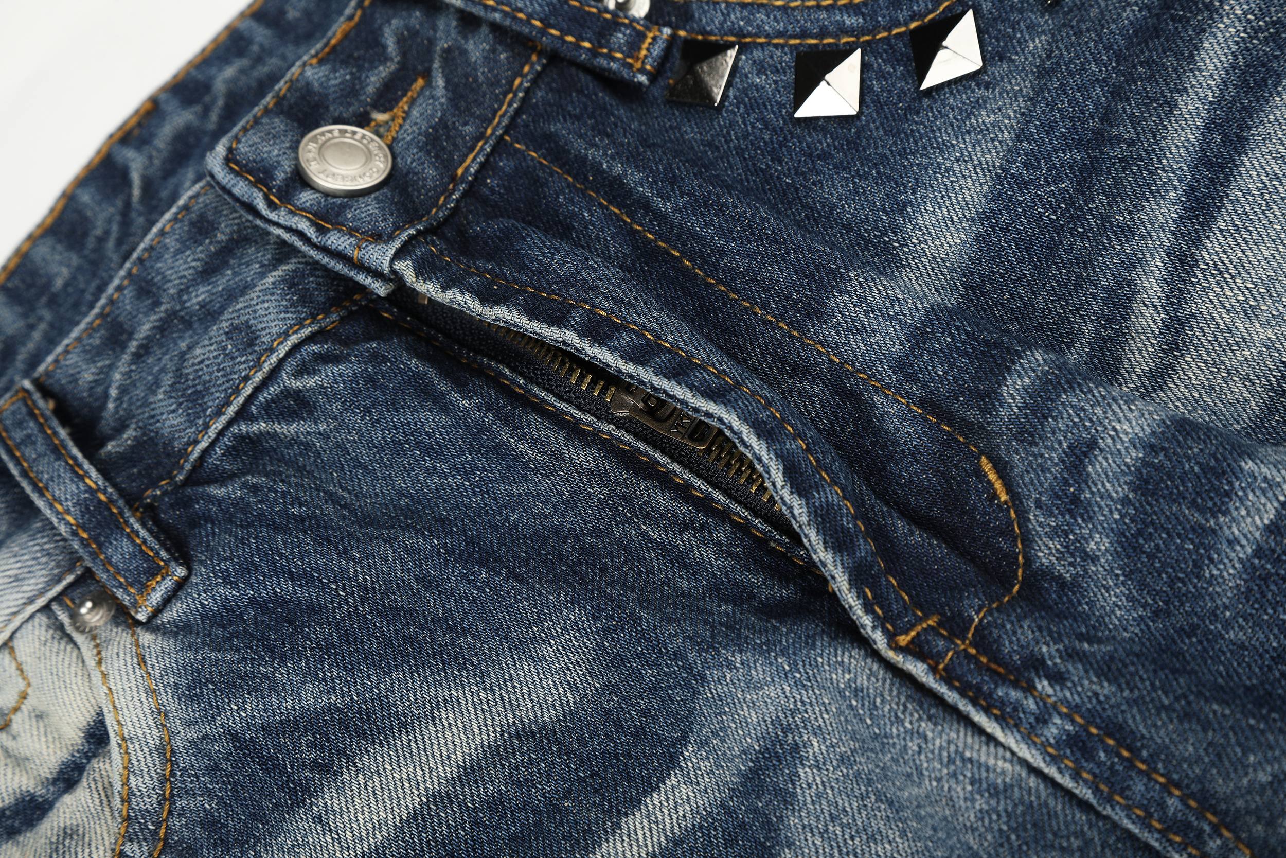 Omirad Studded Vintage Wash Jeans