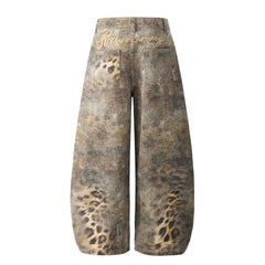 Omirad Leopard Wash Wide-Leg Jeans
