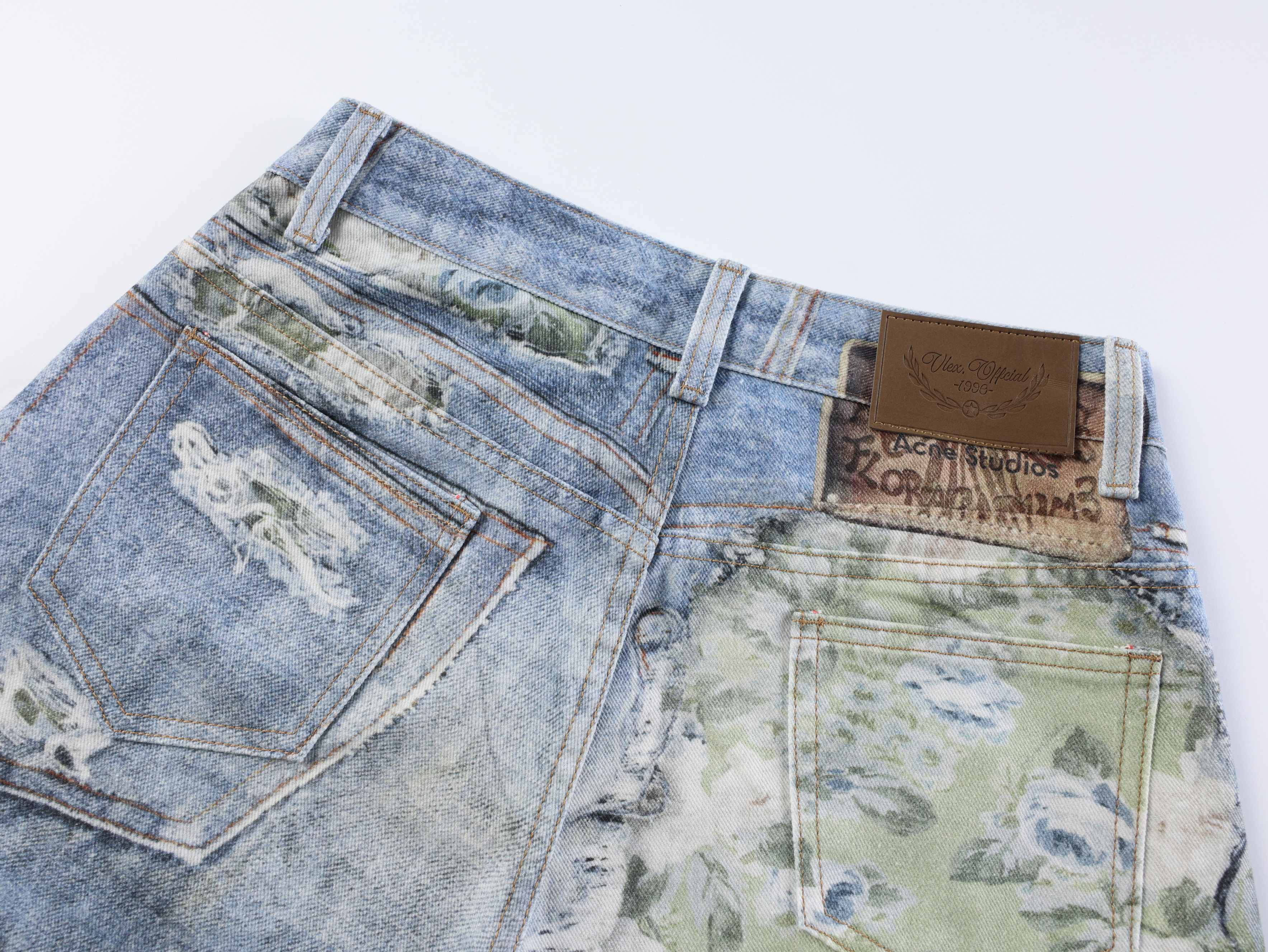 Omirad Floral Patchwork Distressed Jeans