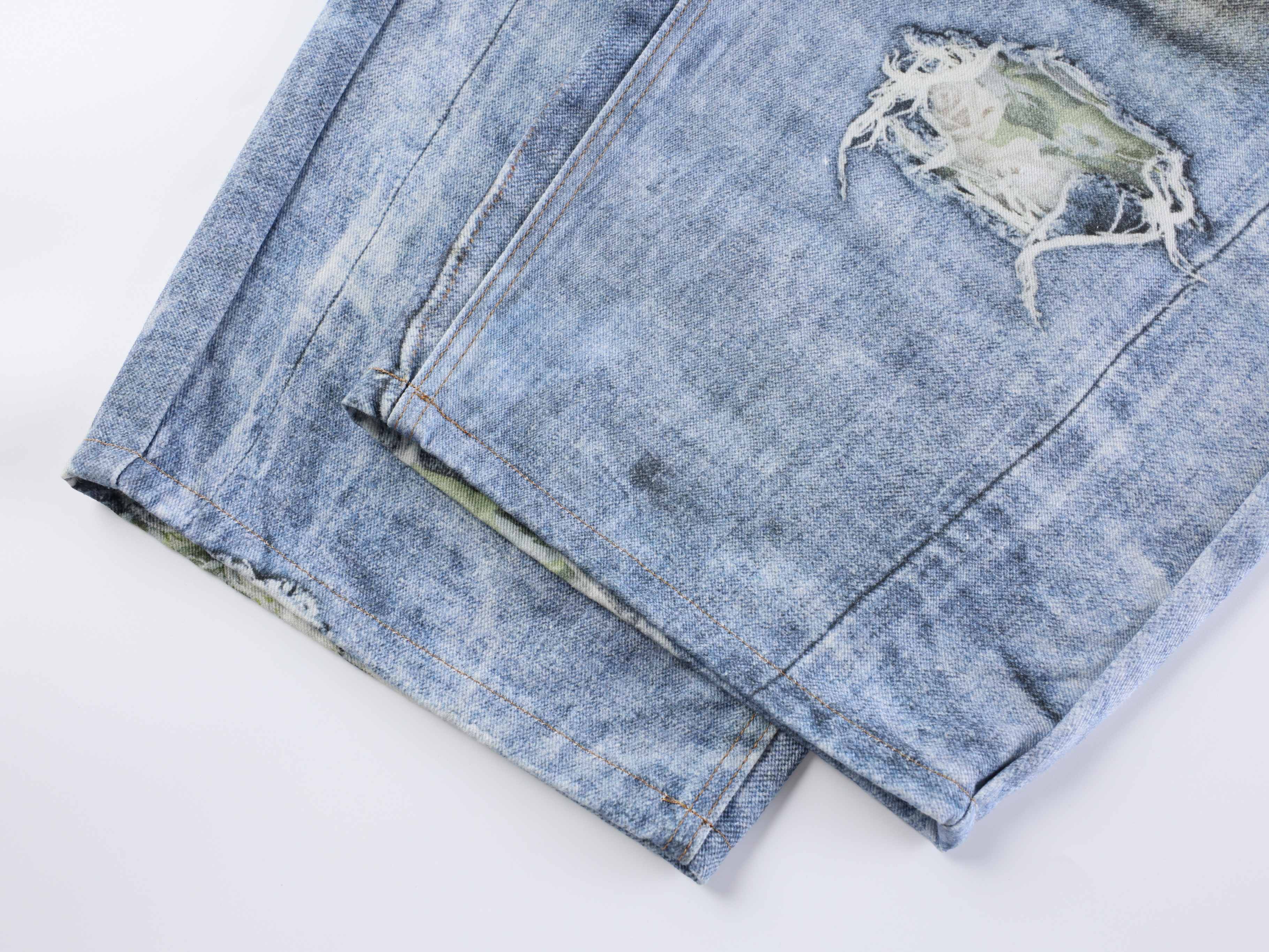 Omirad Floral Patchwork Distressed Jeans