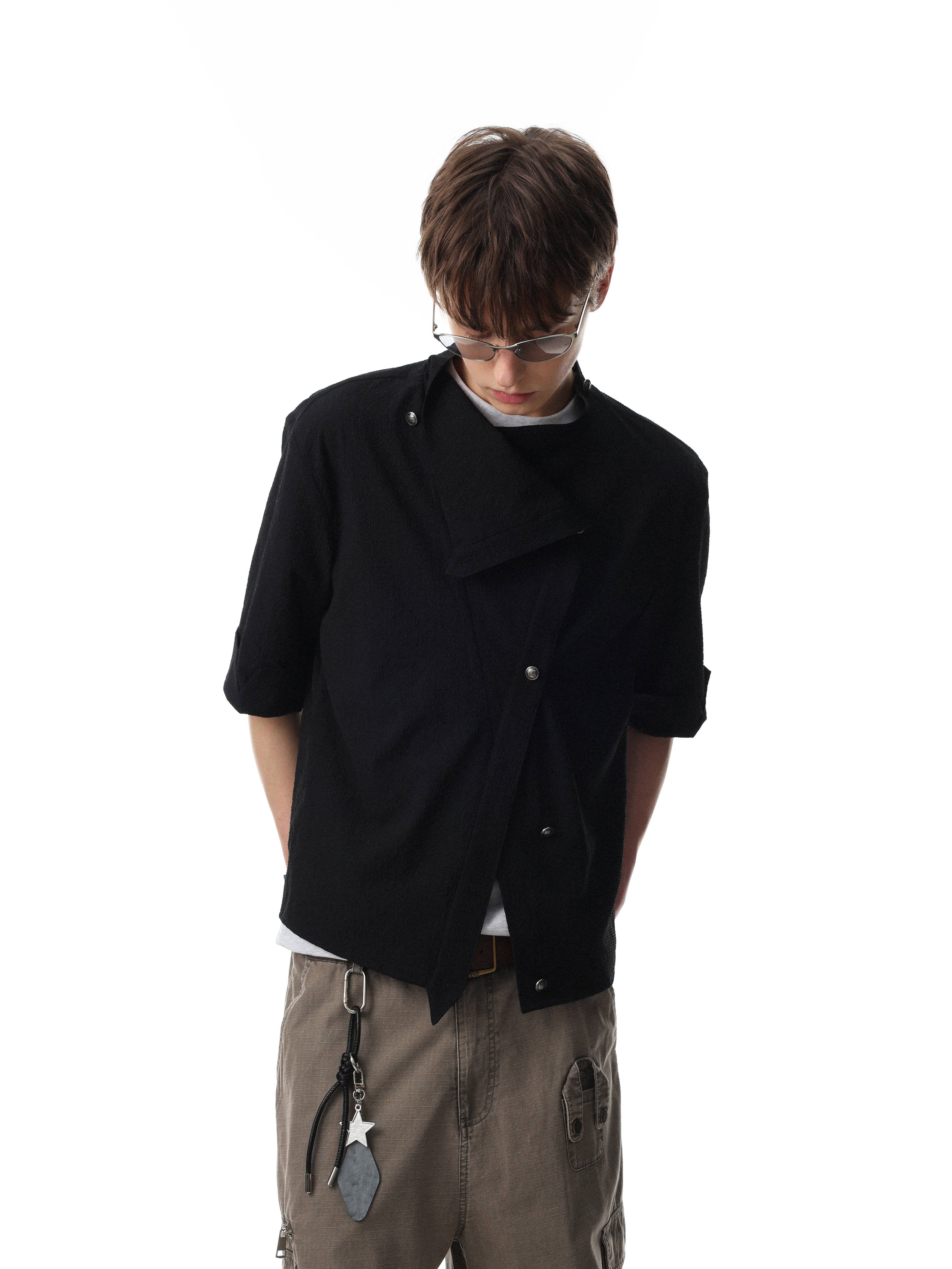 Omirad “Asymmetrical Stand-Collar Shirt”