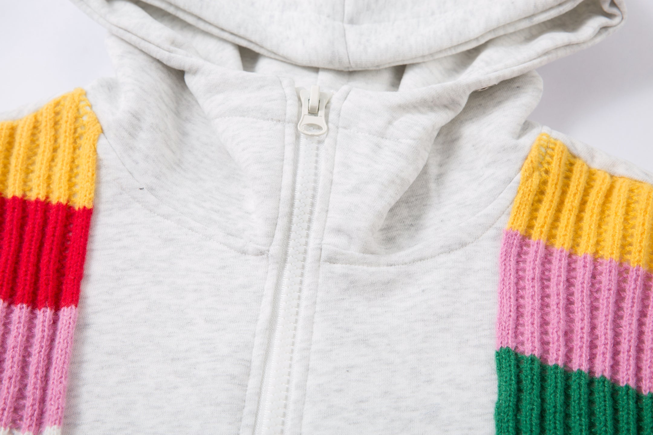 Omirad Color-Block Scarf Hooded Zip Jacket