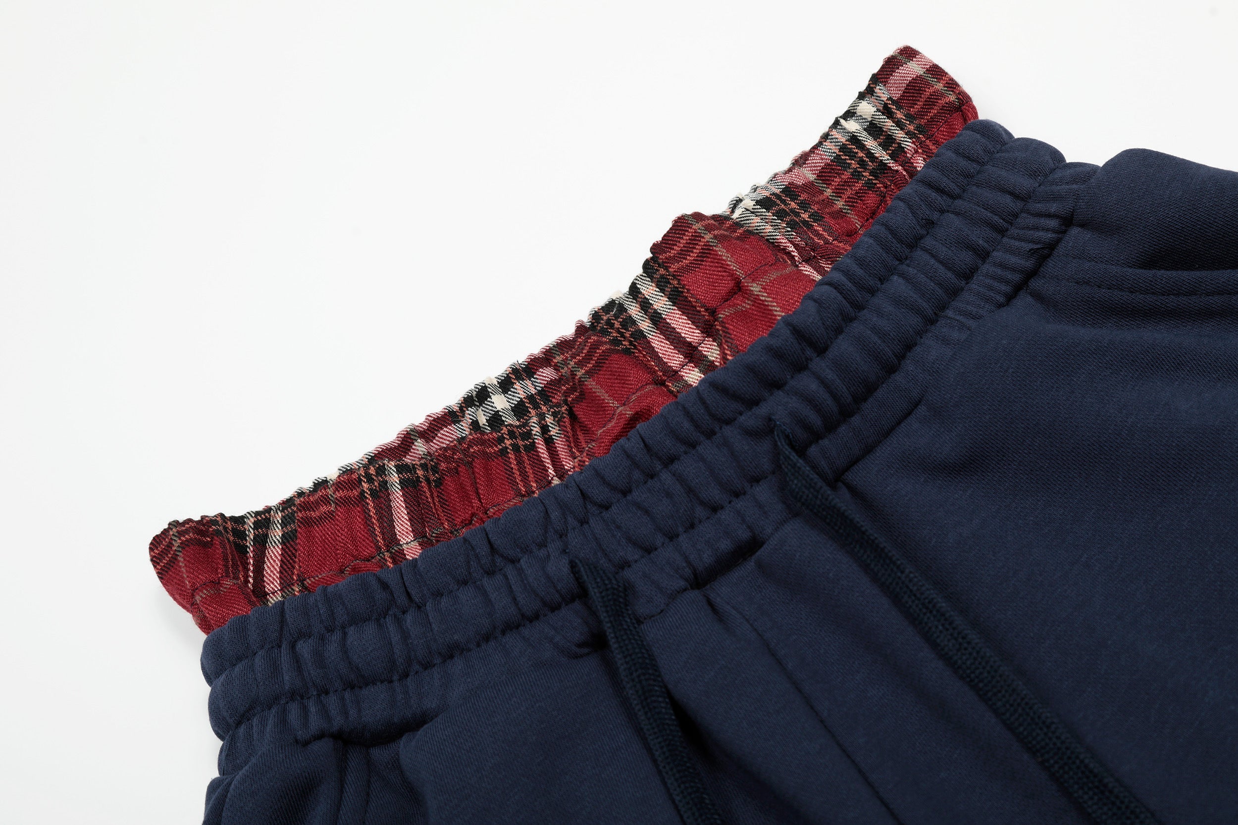 Omirad Plaid-Waist Logo Shorts