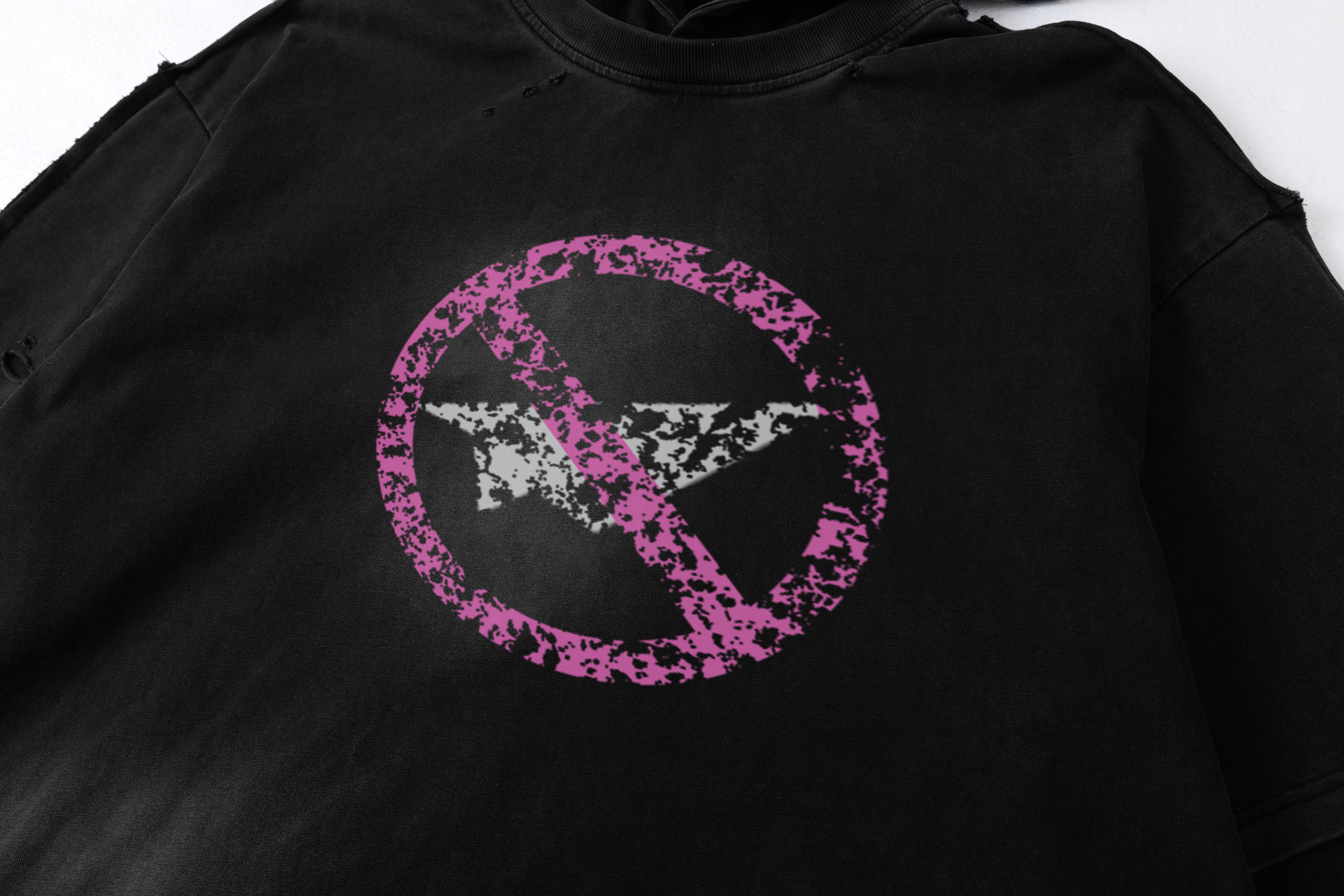 Omirad Destroyed Layered Graphic Hoodie Tee