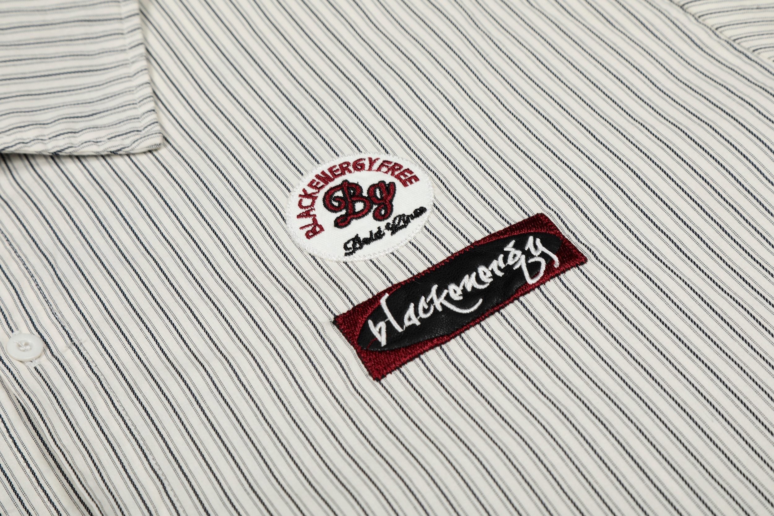 Omirad “Pinstripe Patch Graphic Shirt”