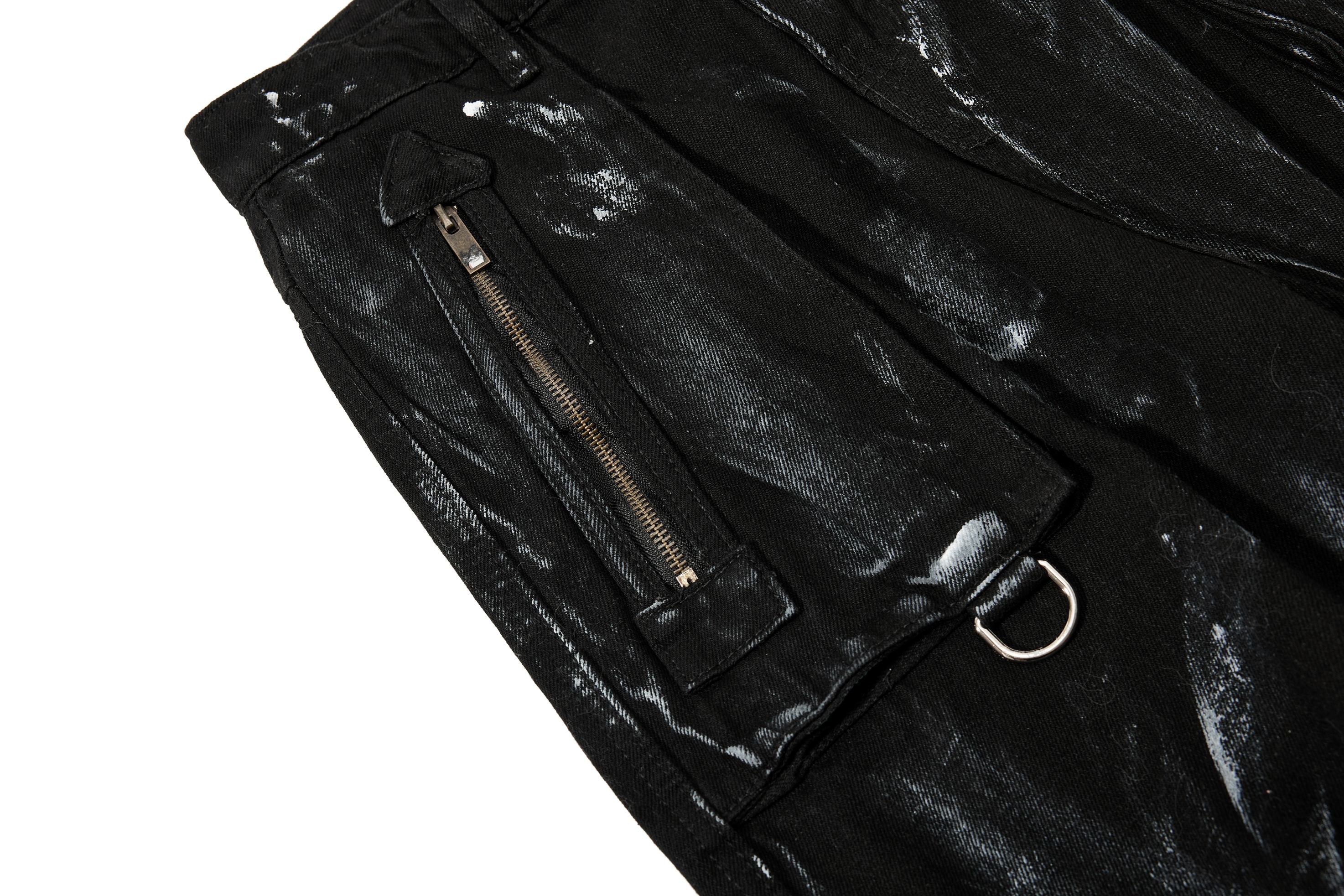 Omirad Washed Utility Cargo Denim Pants
