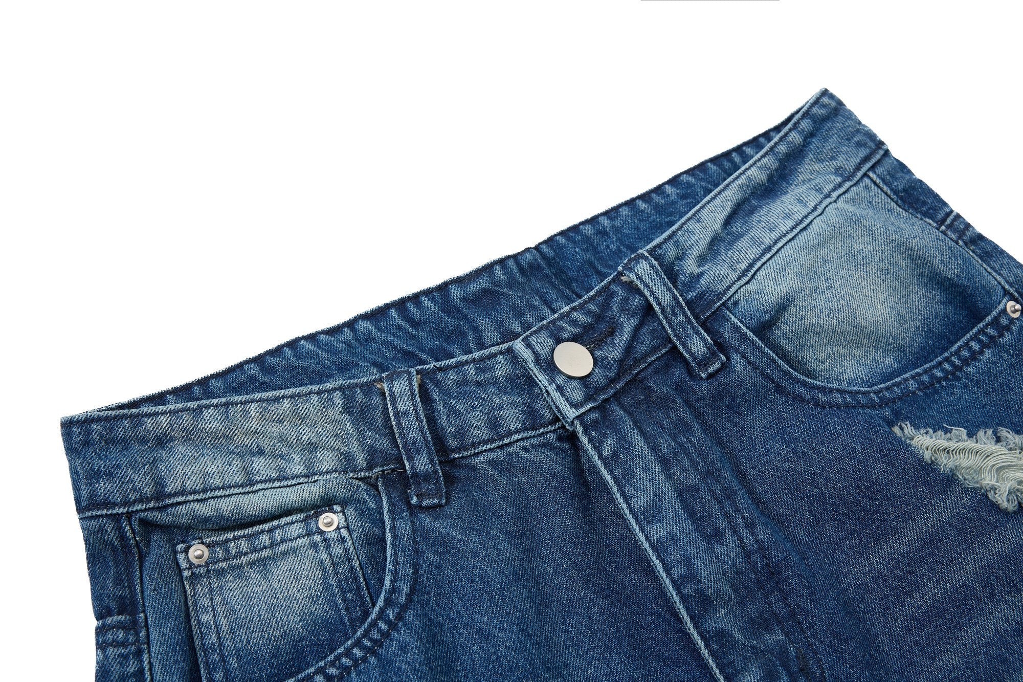 Omirad Distressed Wide-Leg Denim Jeans