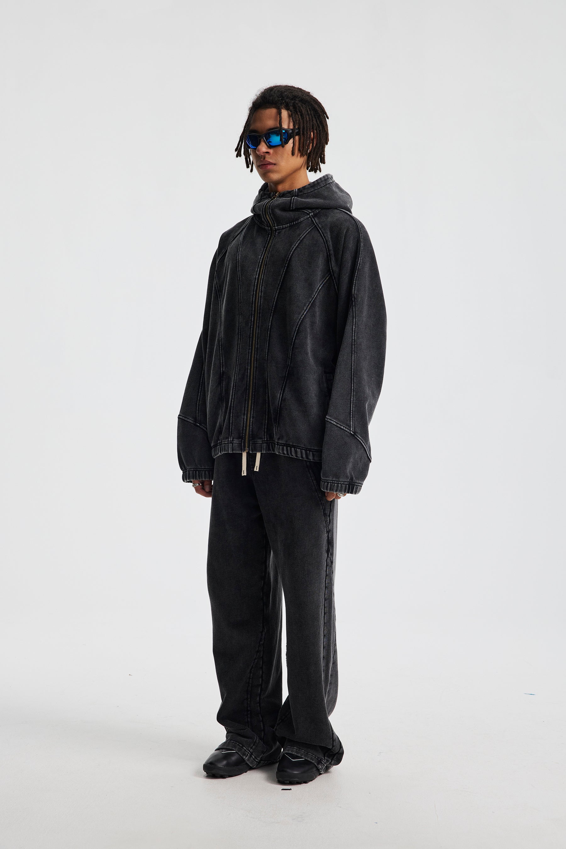 Omirad Curved-Seam Full-Zip Hoodie