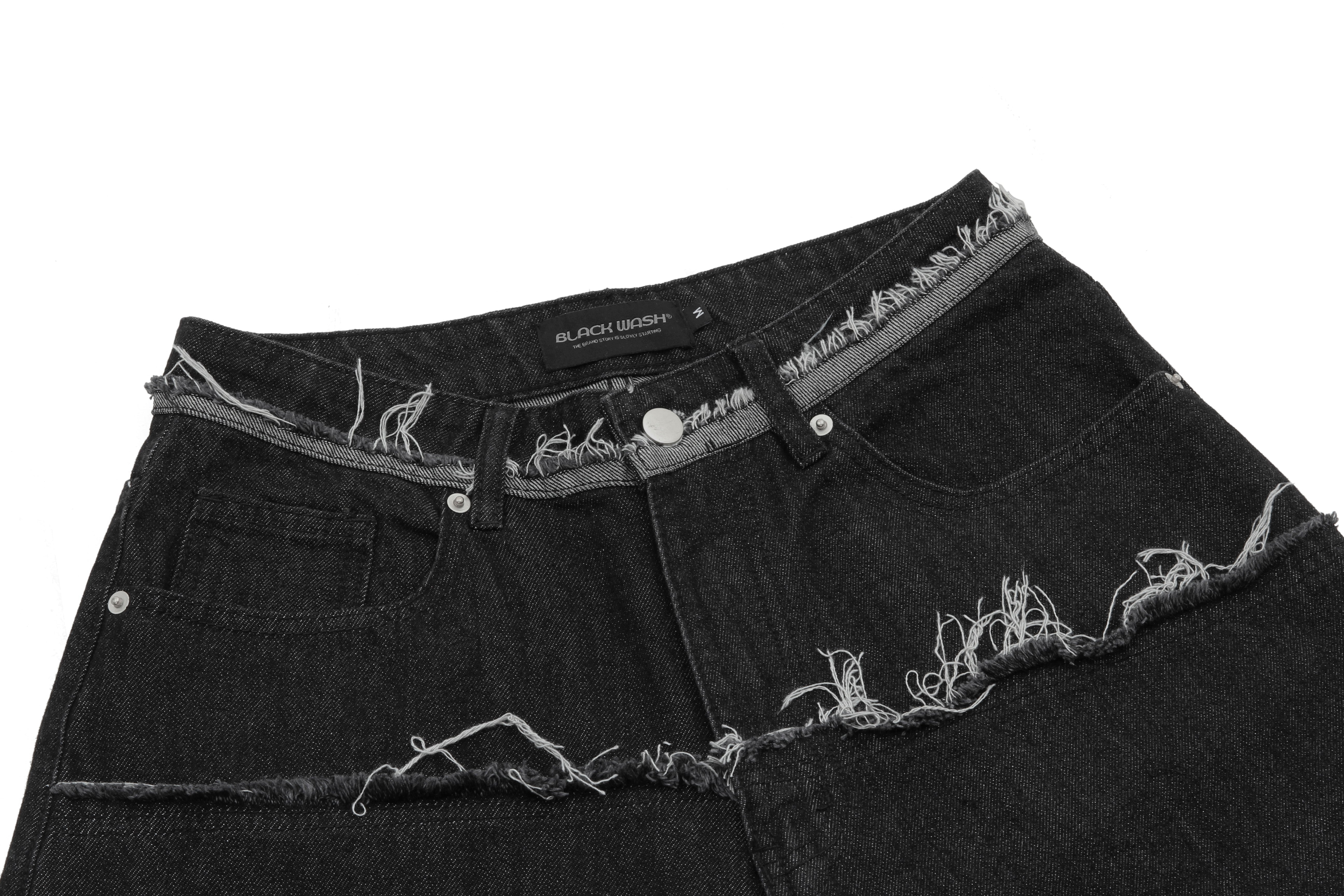 Omirad Distressed Wide-Leg Denim Shorts