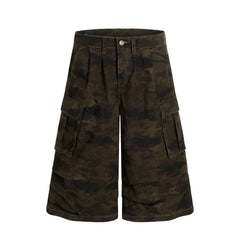 Omirad Wide-Leg Camo Cargo Shorts