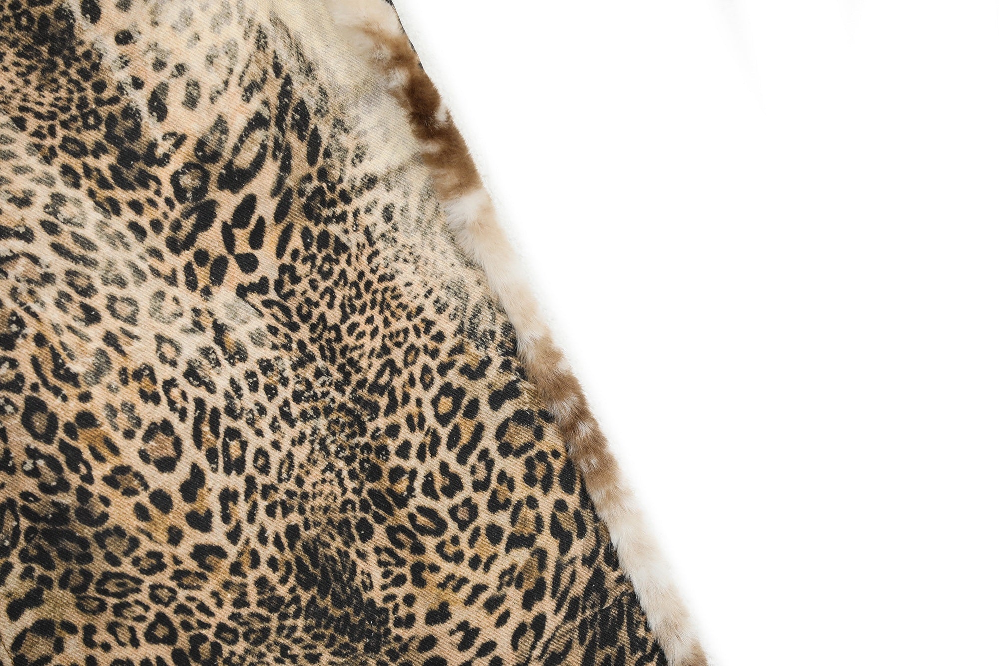 Omirad “Leopard Fur-Trim Wide-Leg Jeans”