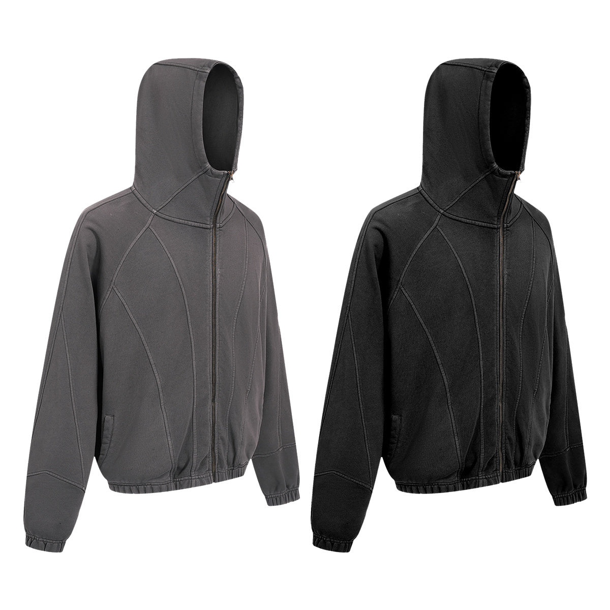 Omirad Curved-Seam Full-Zip Hoodie