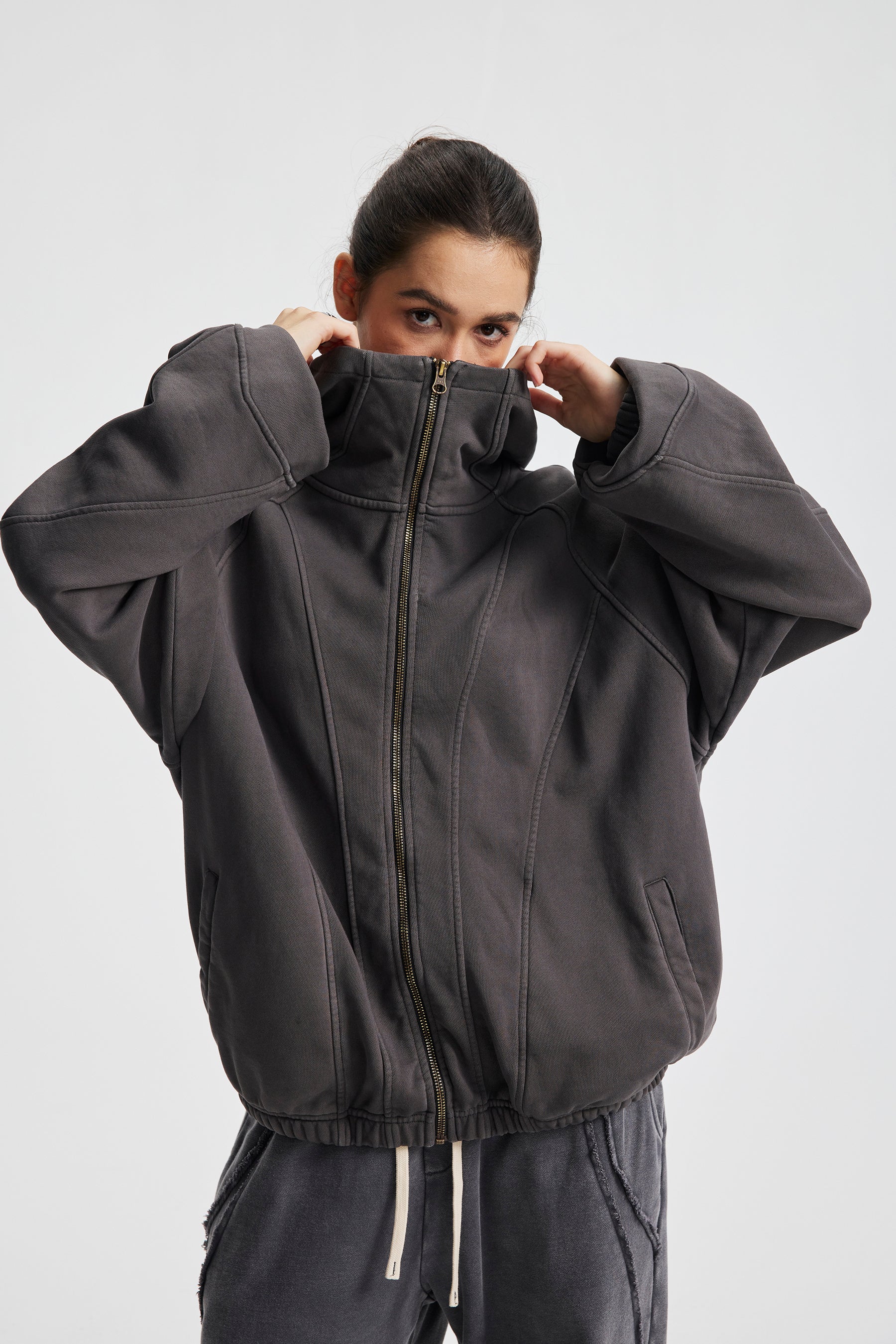 Omirad Curved-Seam Full-Zip Hoodie