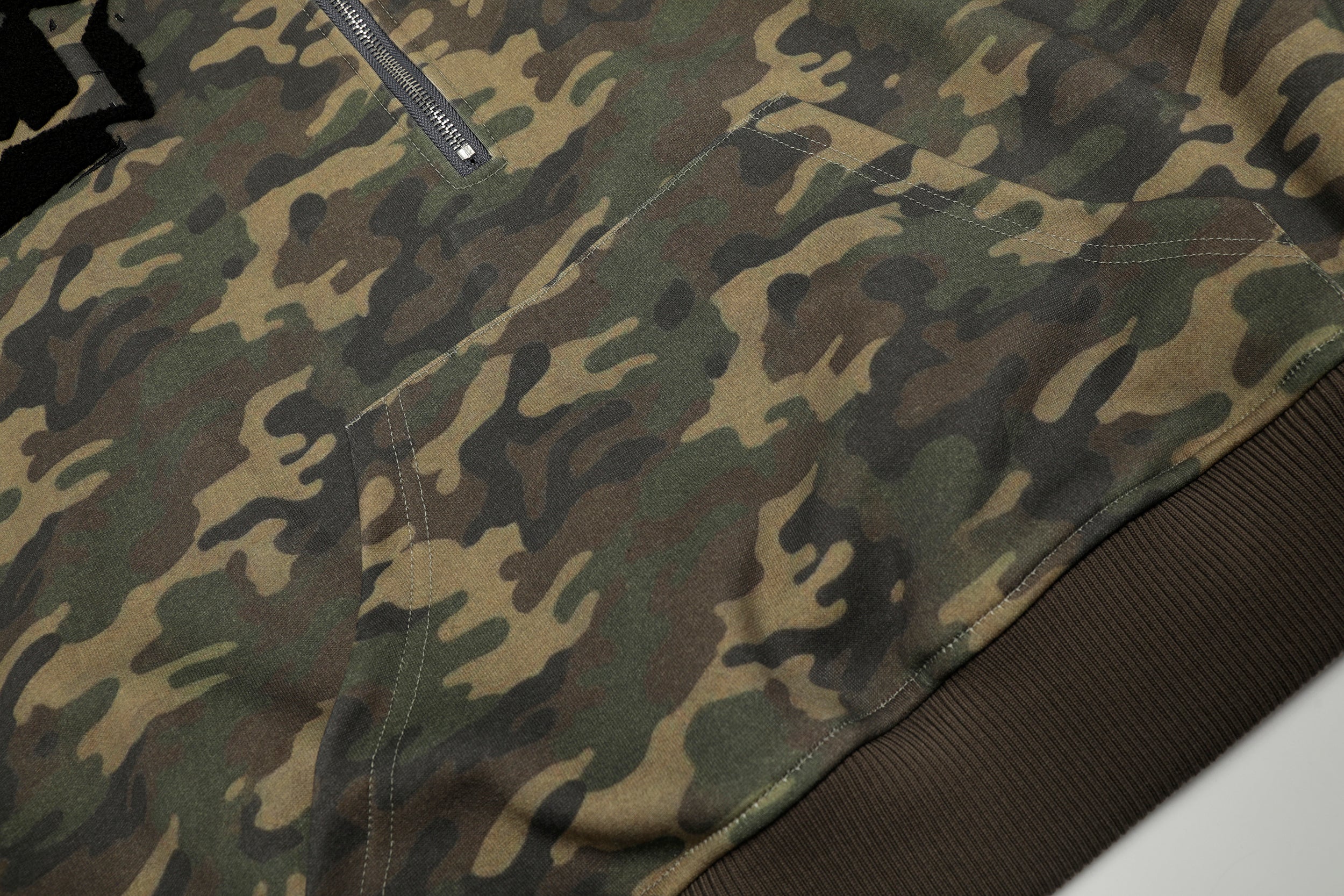 Omirad Camo Chenille Patch Half-Zip Hoodie