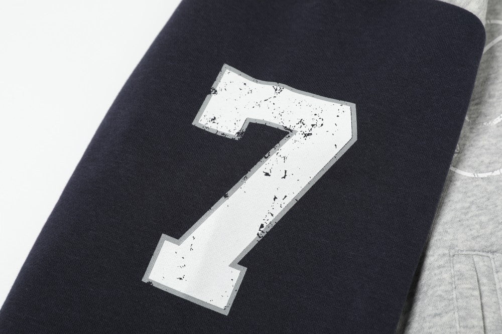 Omirad Contrast Sleeve Graphic Zip-Up Hoodie