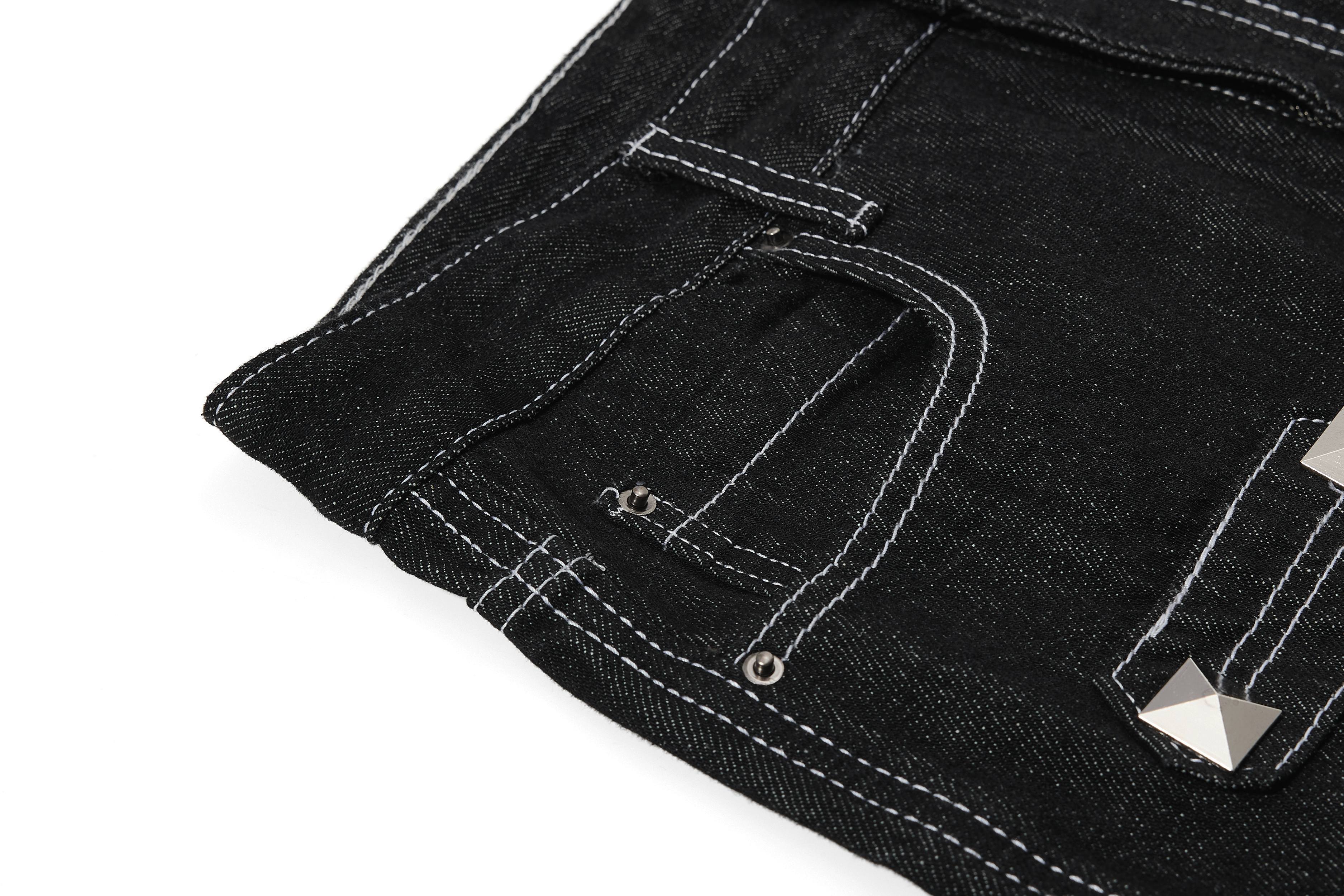 Omirad Studded Strap Denim Pants