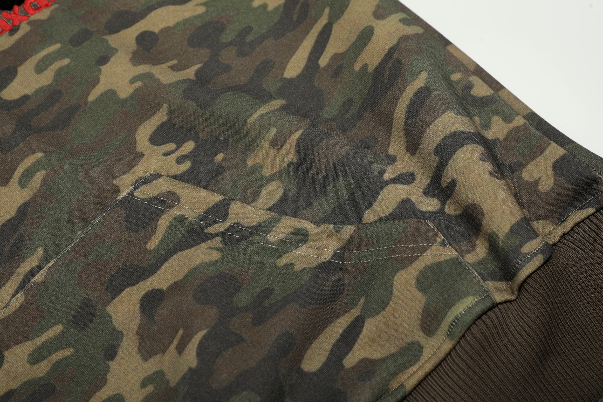 Omirad Camo Chenille Patch Half-Zip Hoodie