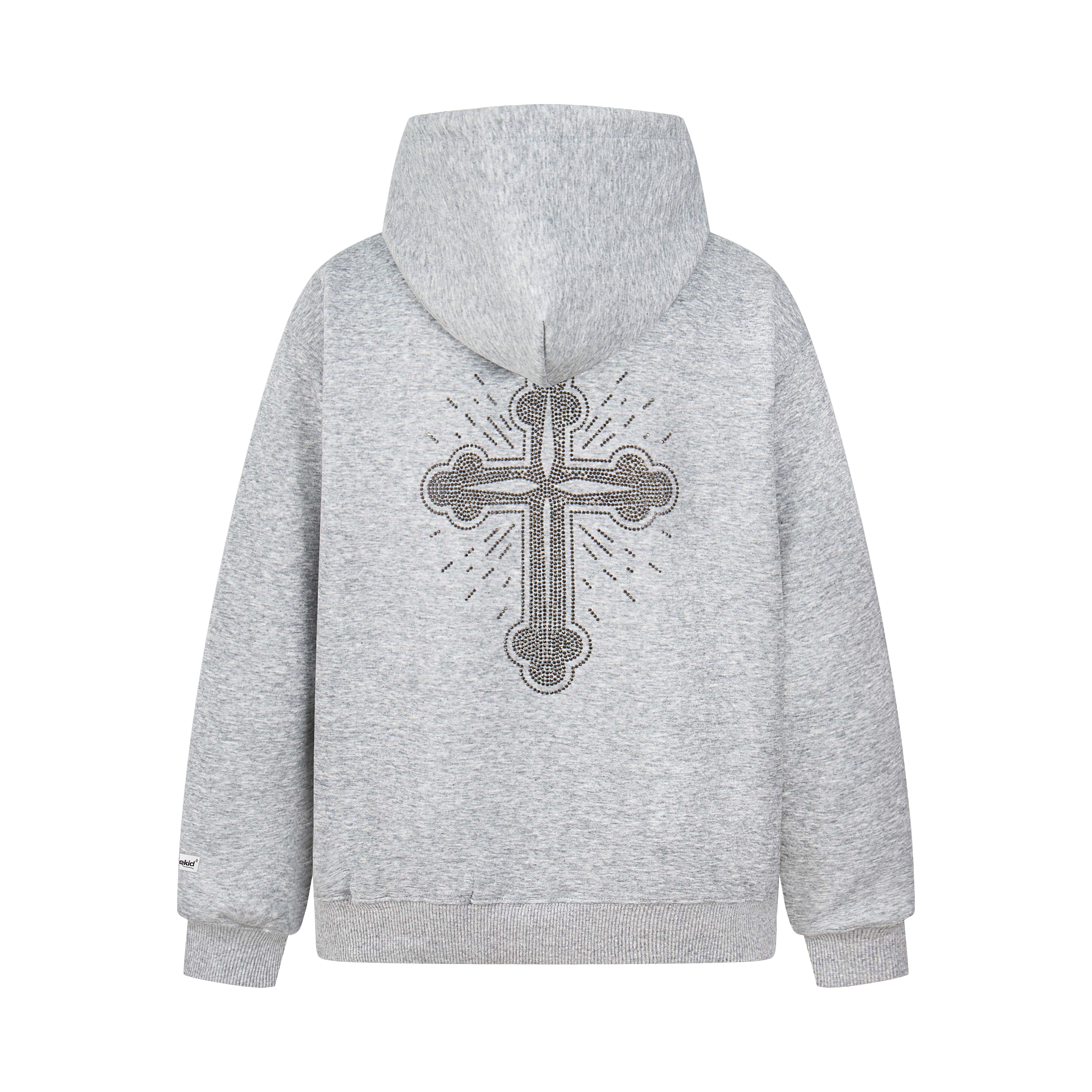 Omirad Rhinestone Cross Zip Hoodie