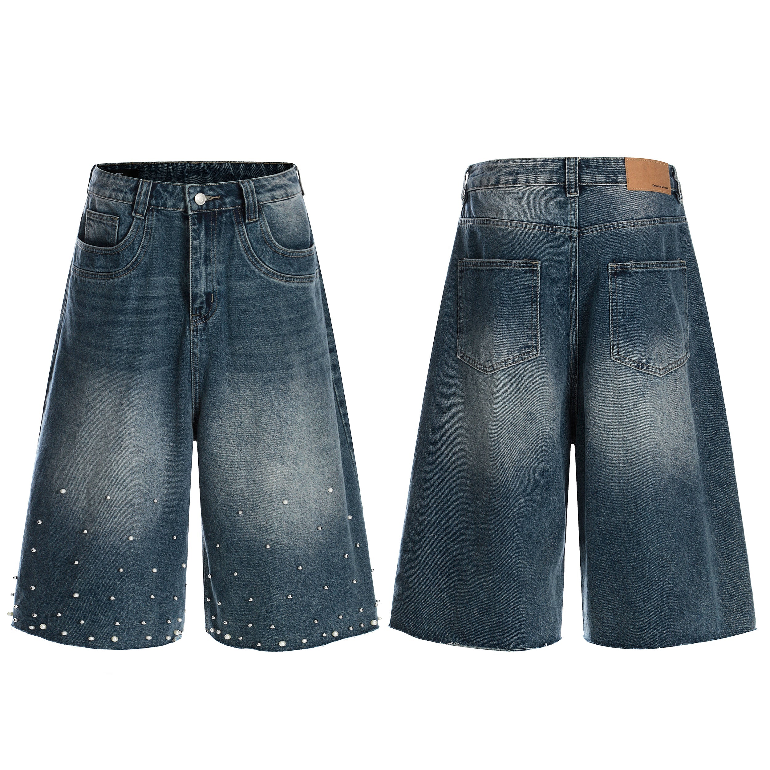 Omirad Studded Denim Shorts