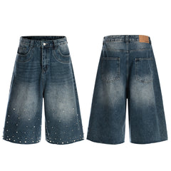 Omirad Studded Denim Shorts