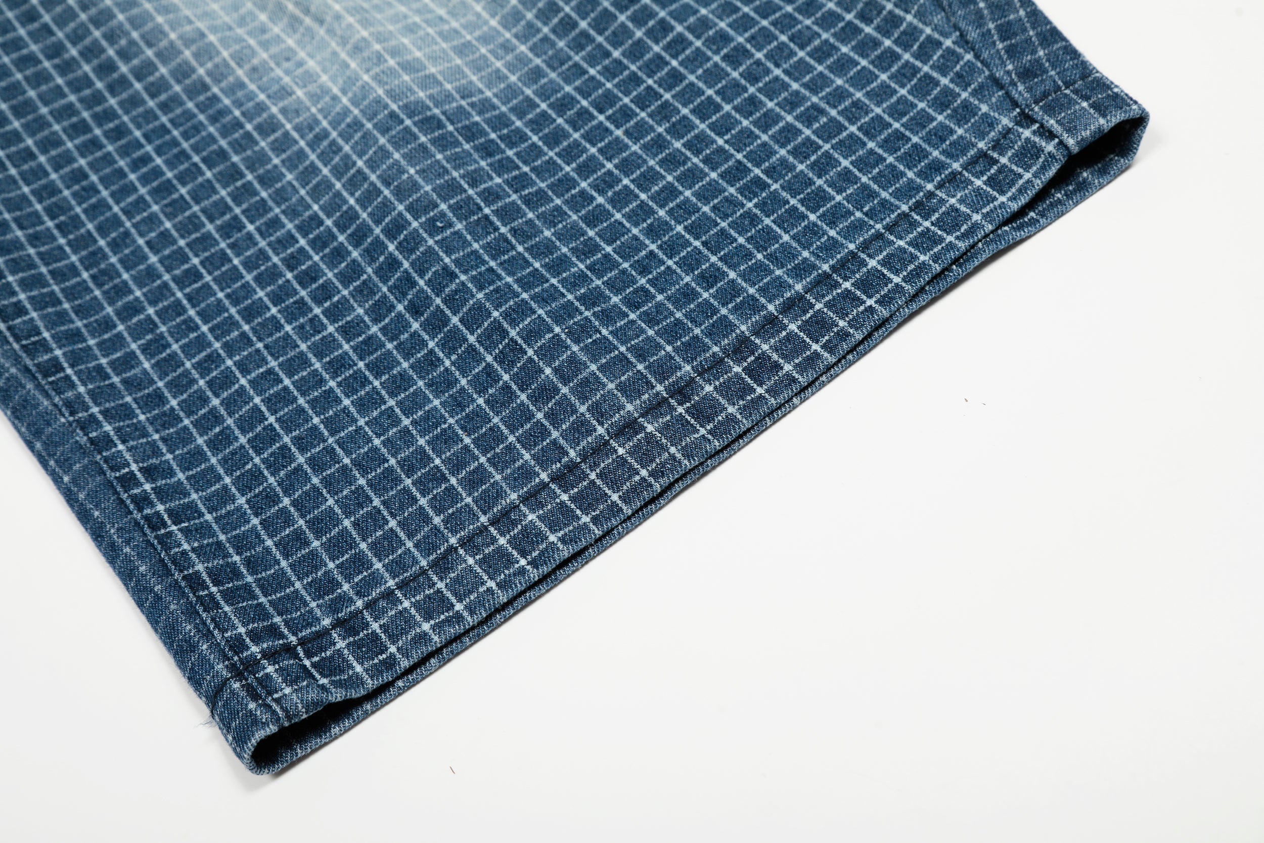 Omirad Washed Grid Denim Shorts