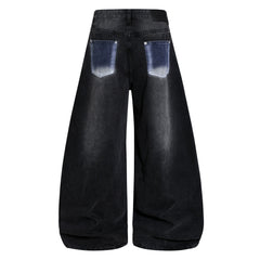 Omirad Graphic Panel Wide-Leg Denim Jeans
