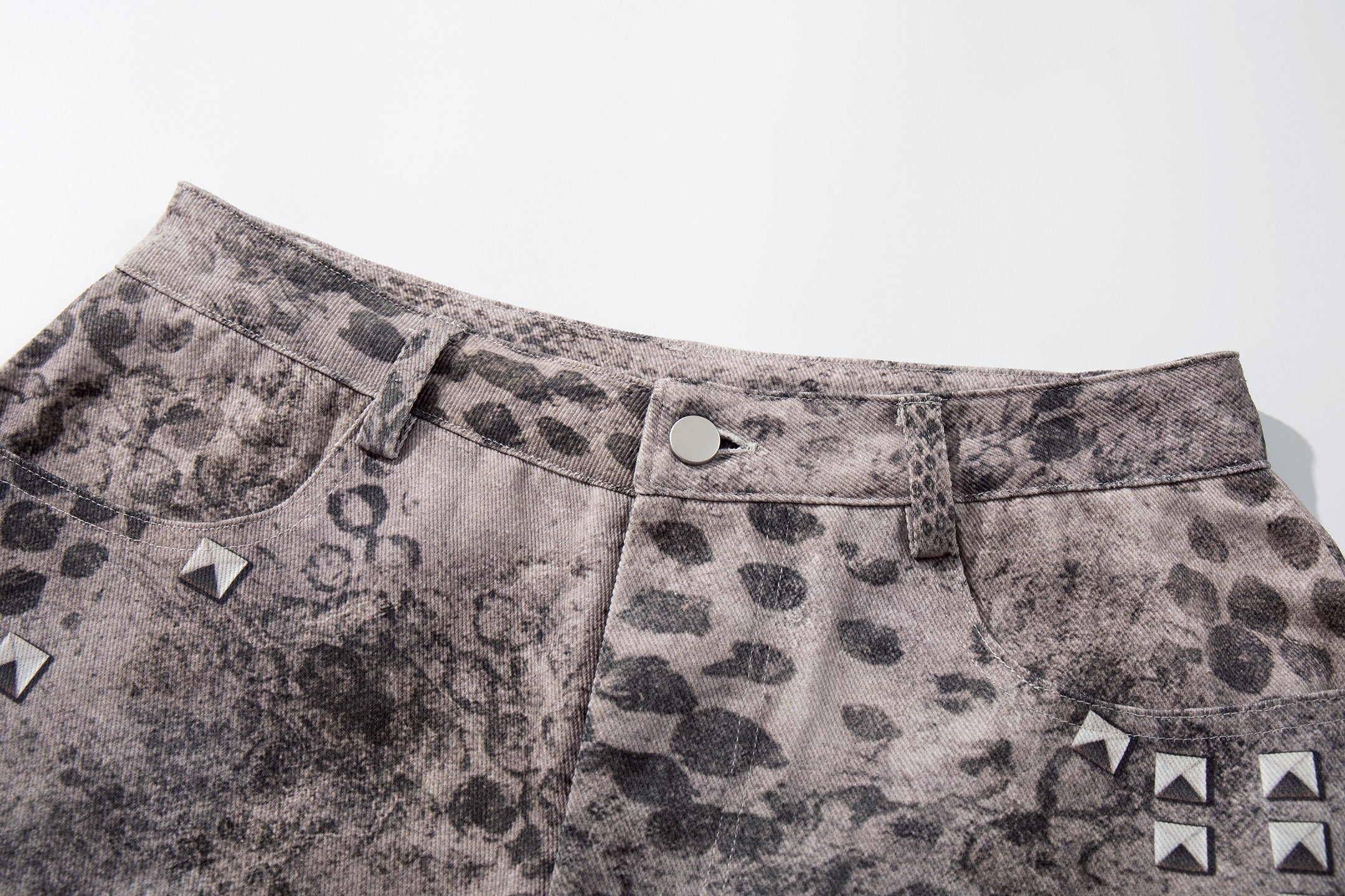 Omirad “Grunge Cross Washed Denim Shorts”