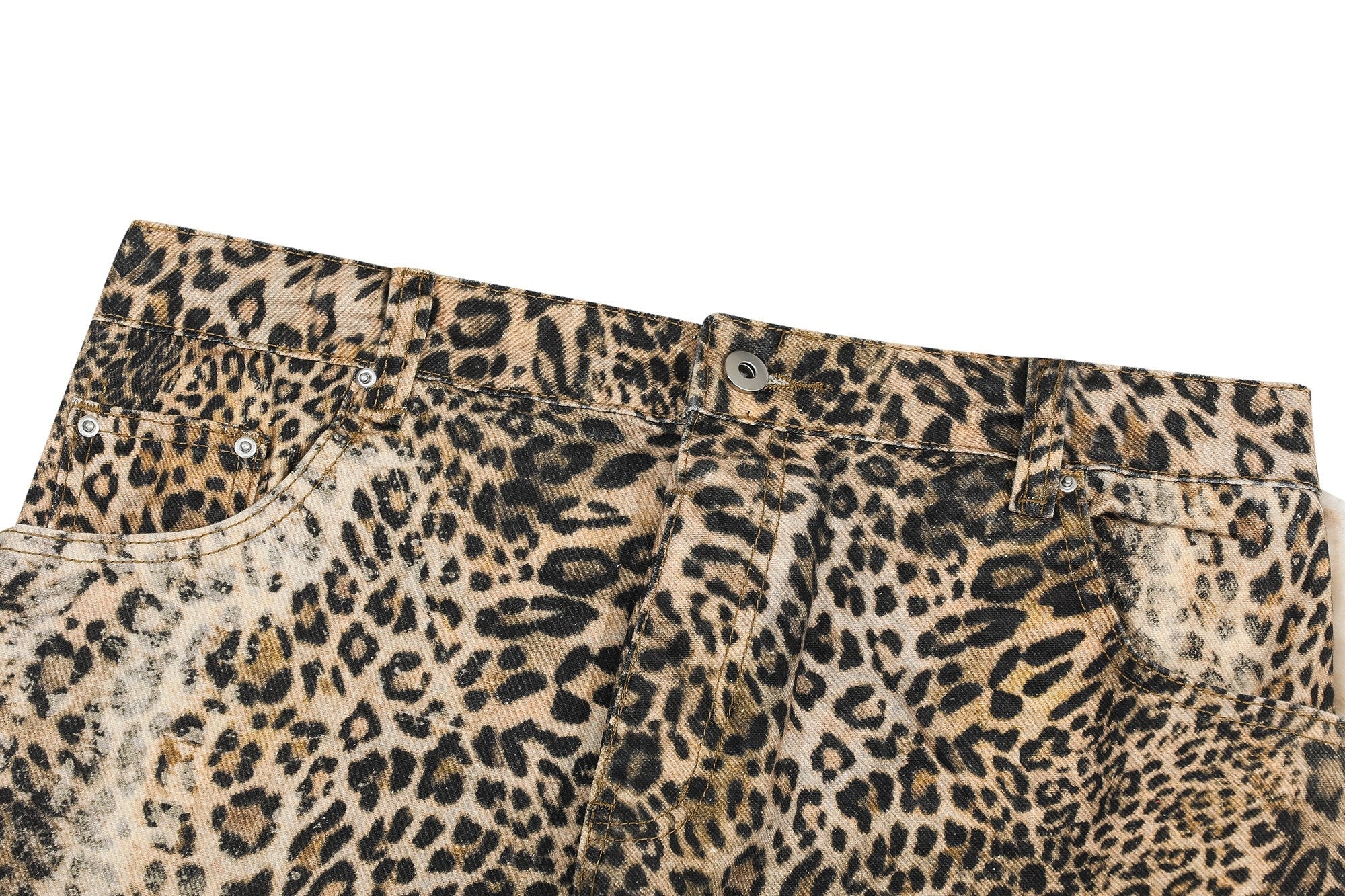 Omirad “Leopard Fur-Trim Wide-Leg Jeans”